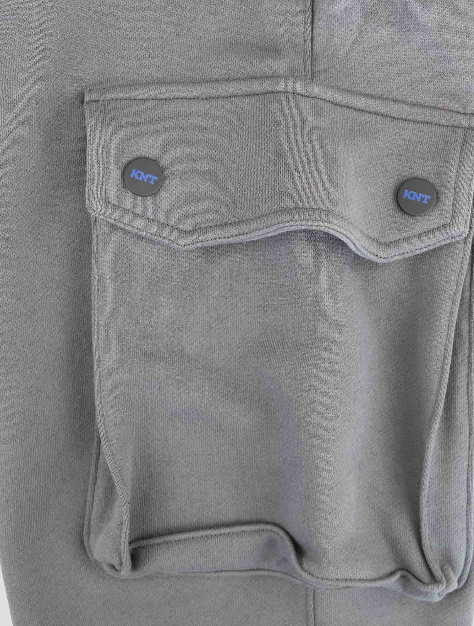 Kiton Knt Gray Cotton Jogging Cargo Pants