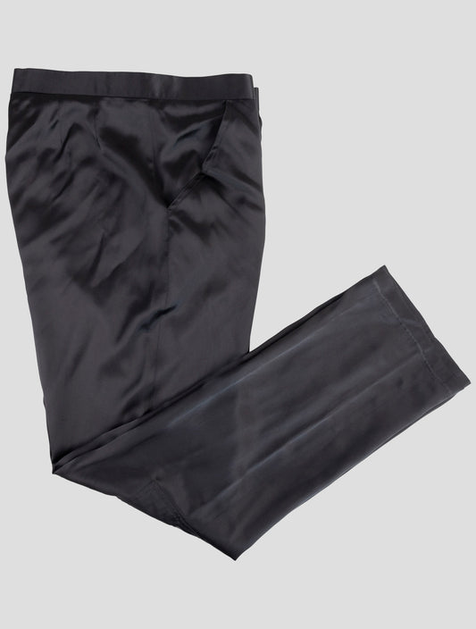 Kiton Knt Black Silk Pants