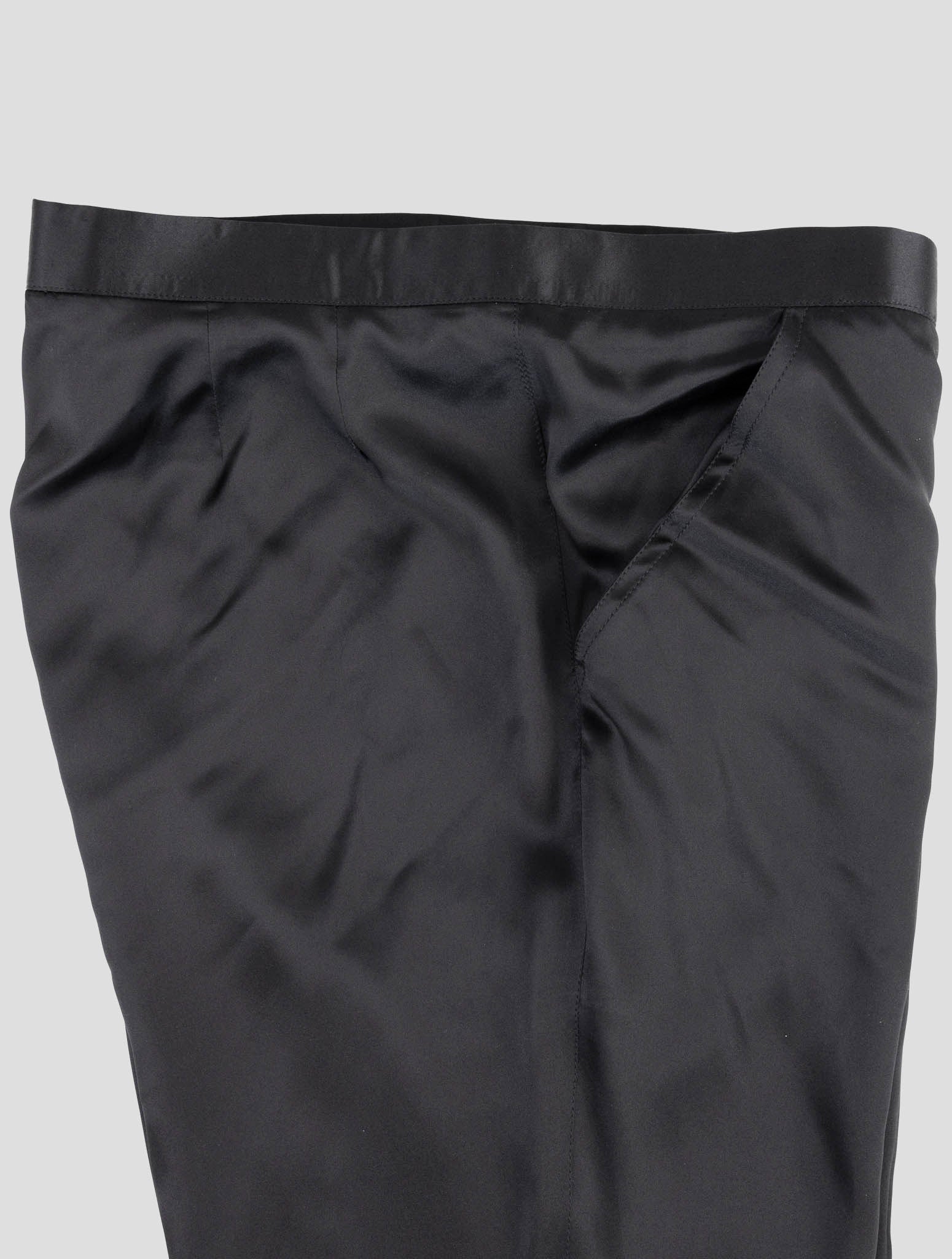 Kiton Knt Black Silk Pants