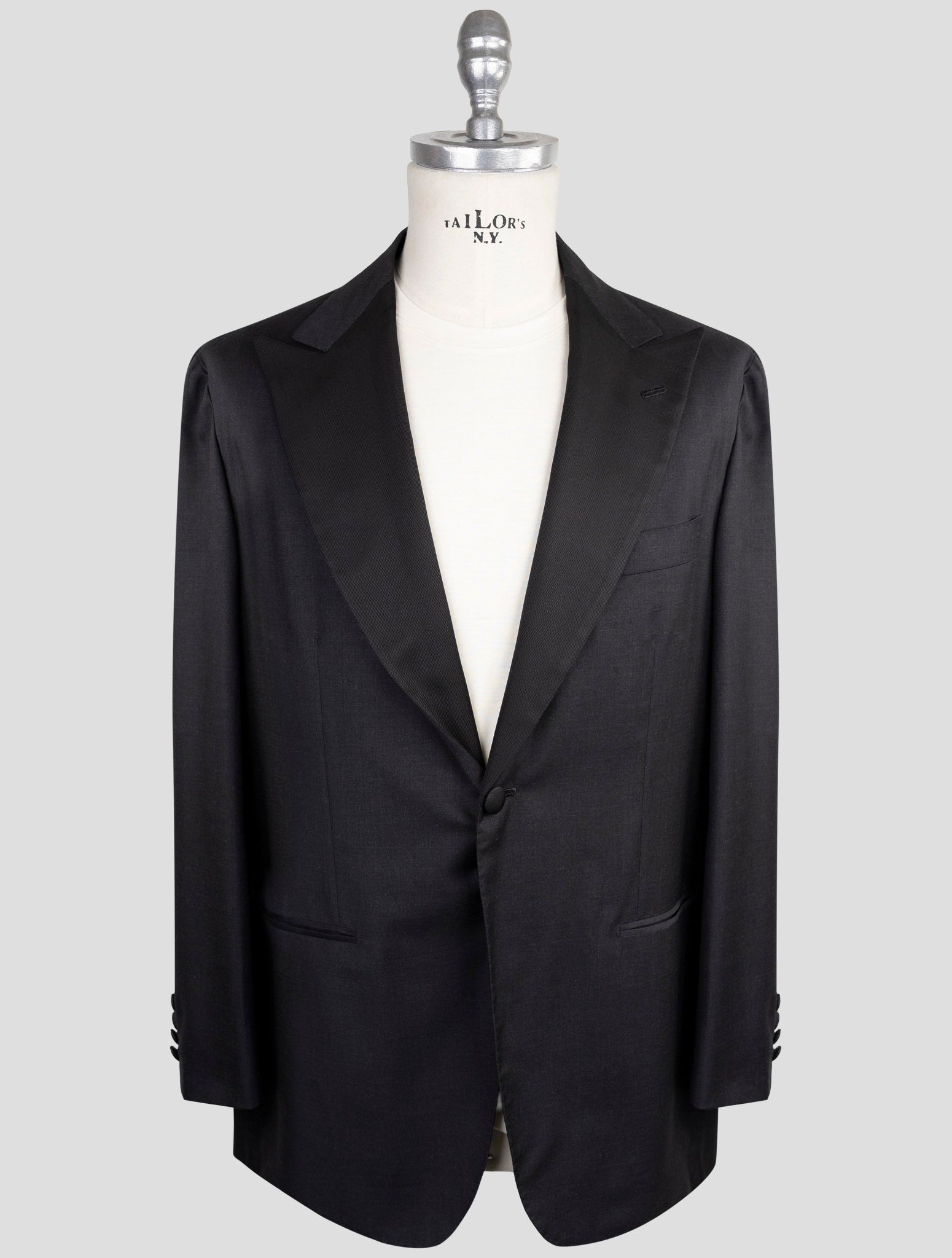 Kiton Knt Black  Wool Blazer