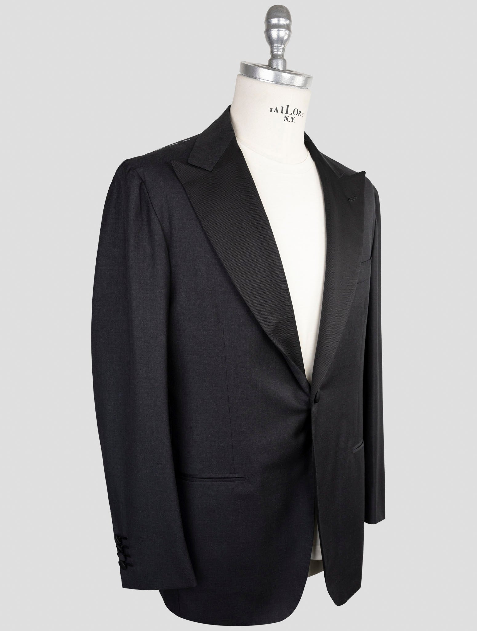 Kiton Knt Black  Wool Blazer