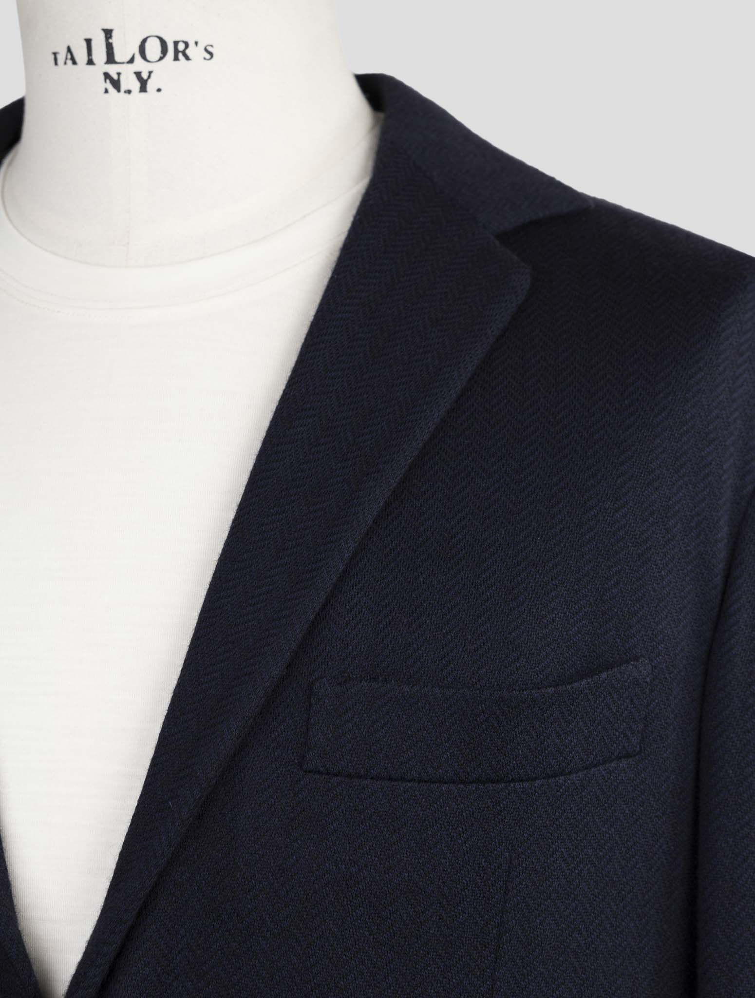 Kiton Knt Blue Cashmere Cotton Blazer