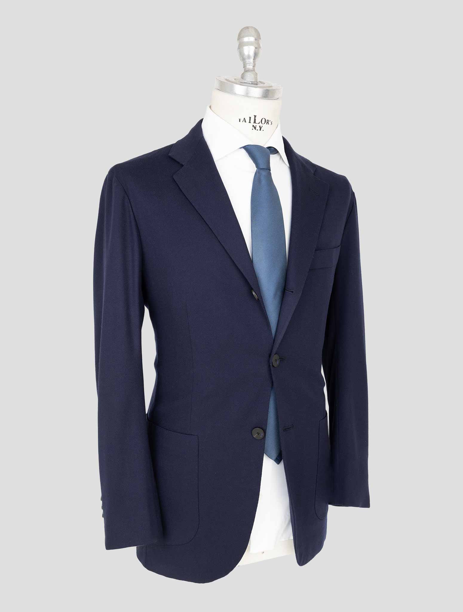Kiton Knt Blue Virgin Wool Ea Suit