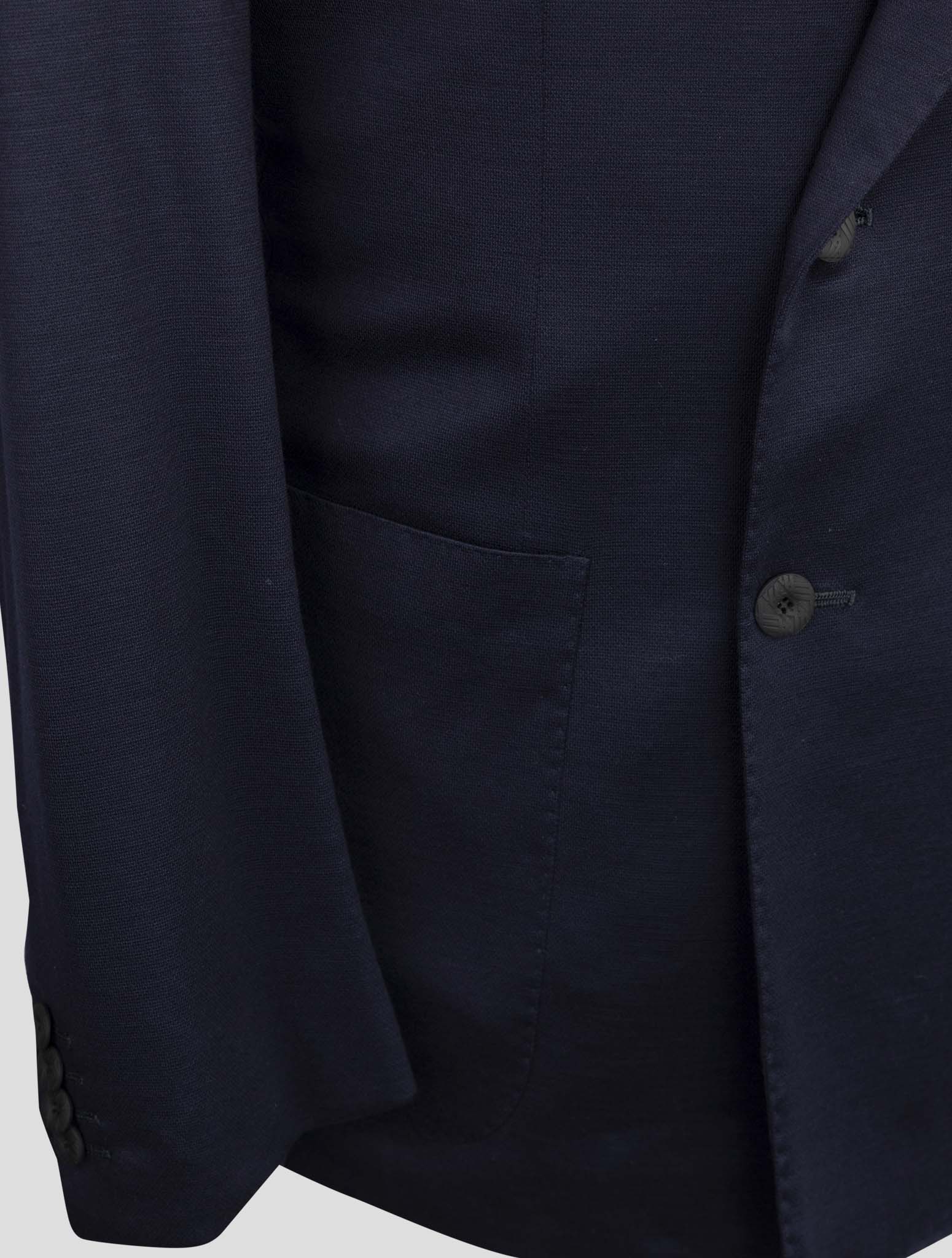 Kiton KNT Blue Wool Double Breasted Suit lapel detail