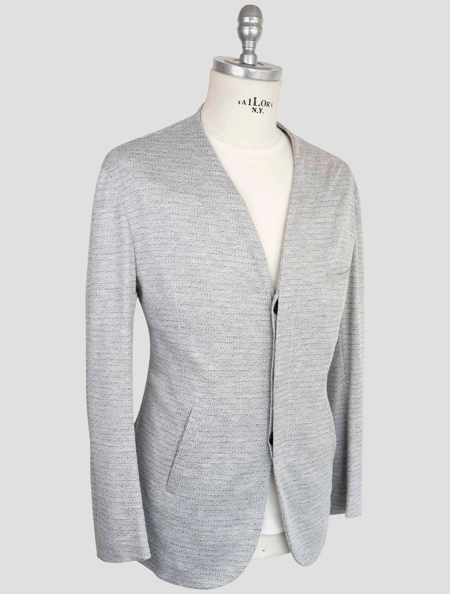 Kiton Knt Gray Cotton Cashmere Pa Blazers