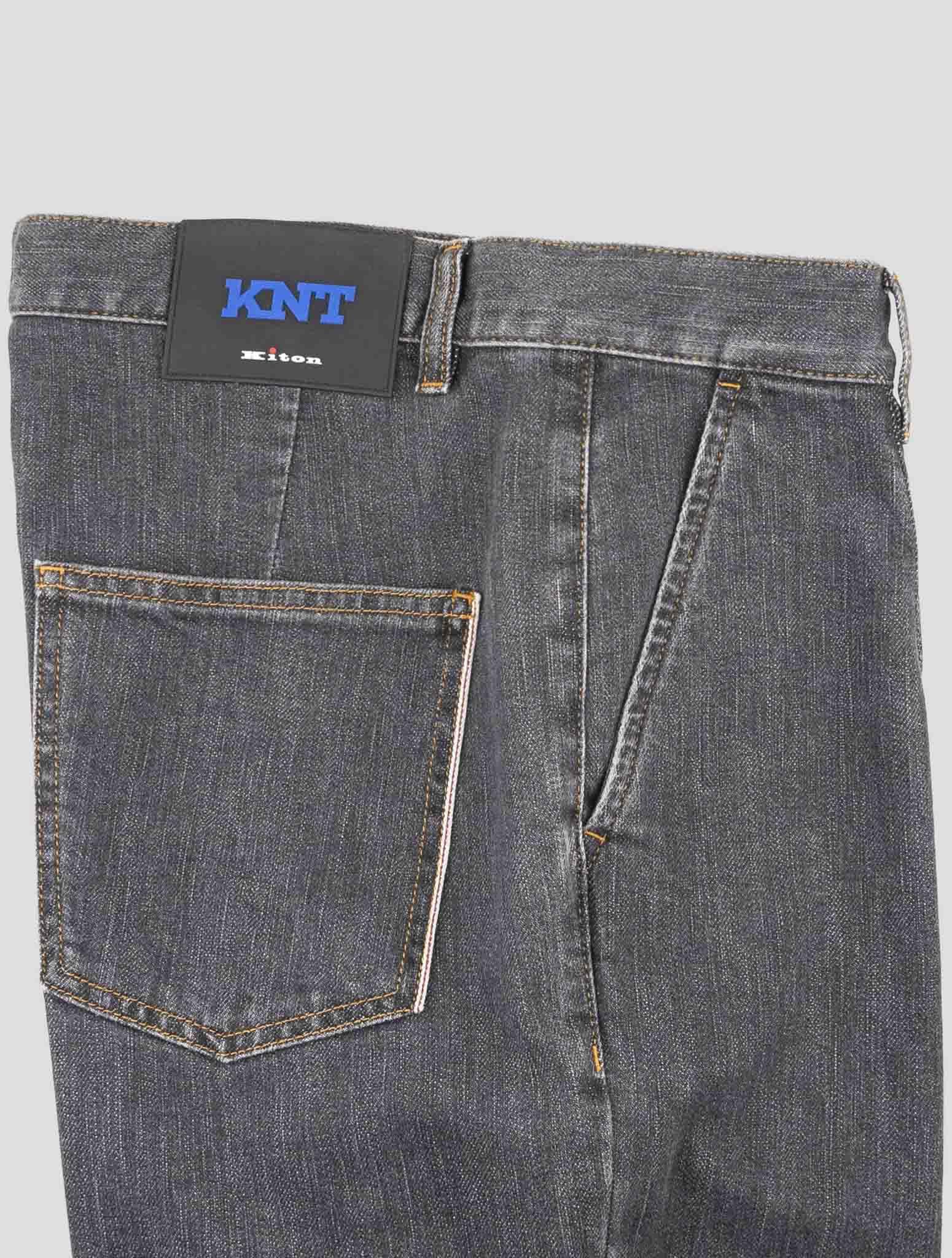 Kiton Knt Gray Cotton Pe Jeans