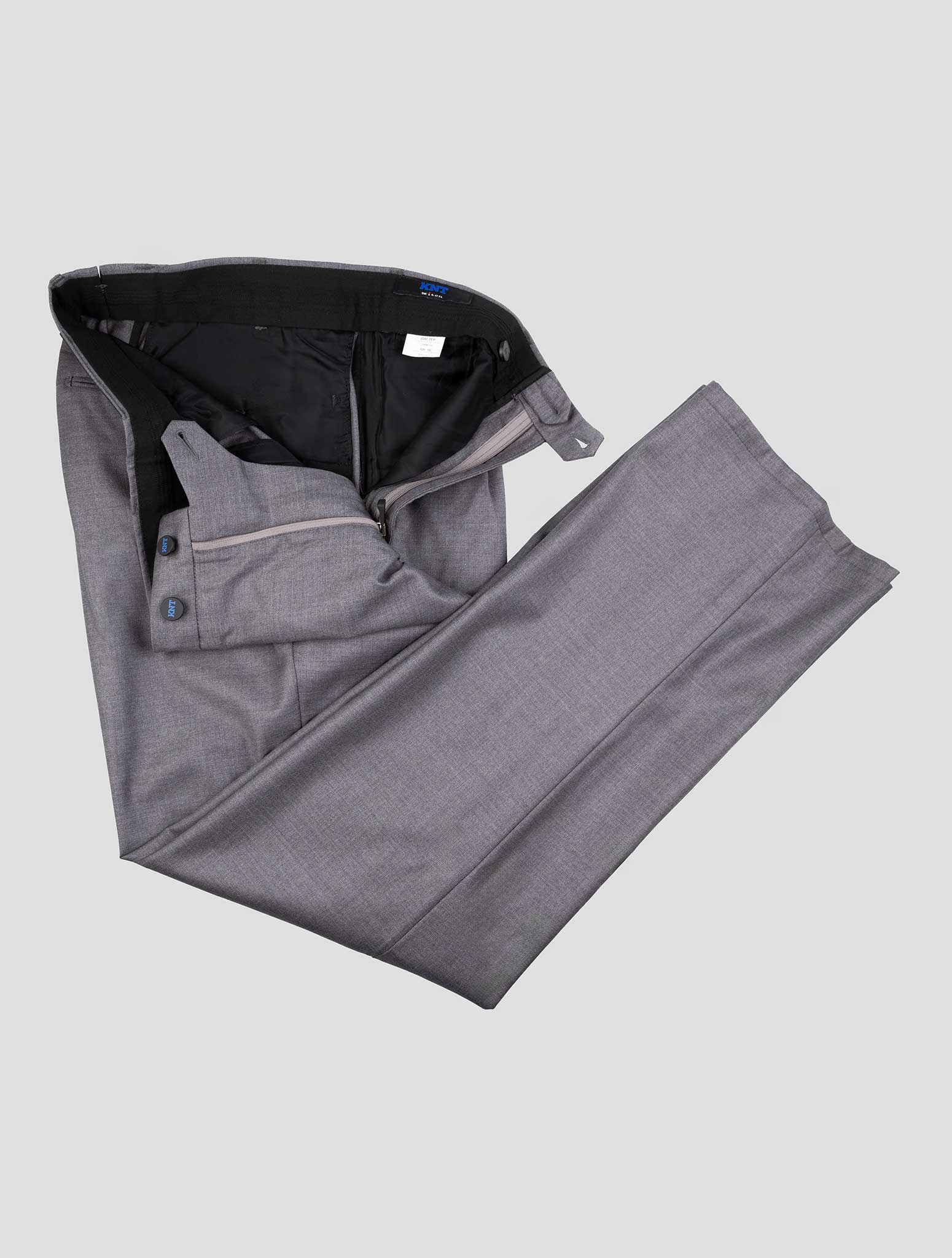 Kiton Gray Virgin Wool Pants Detail