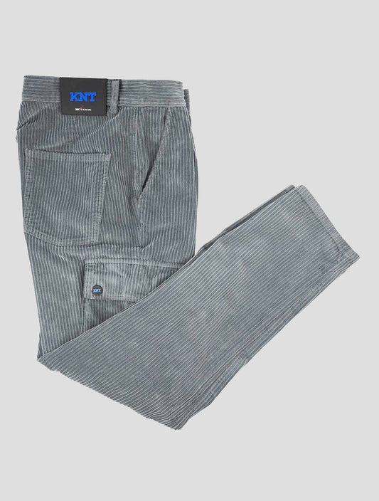 Kiton Knt Gray Cotton Ea Velvet Cargo Pants