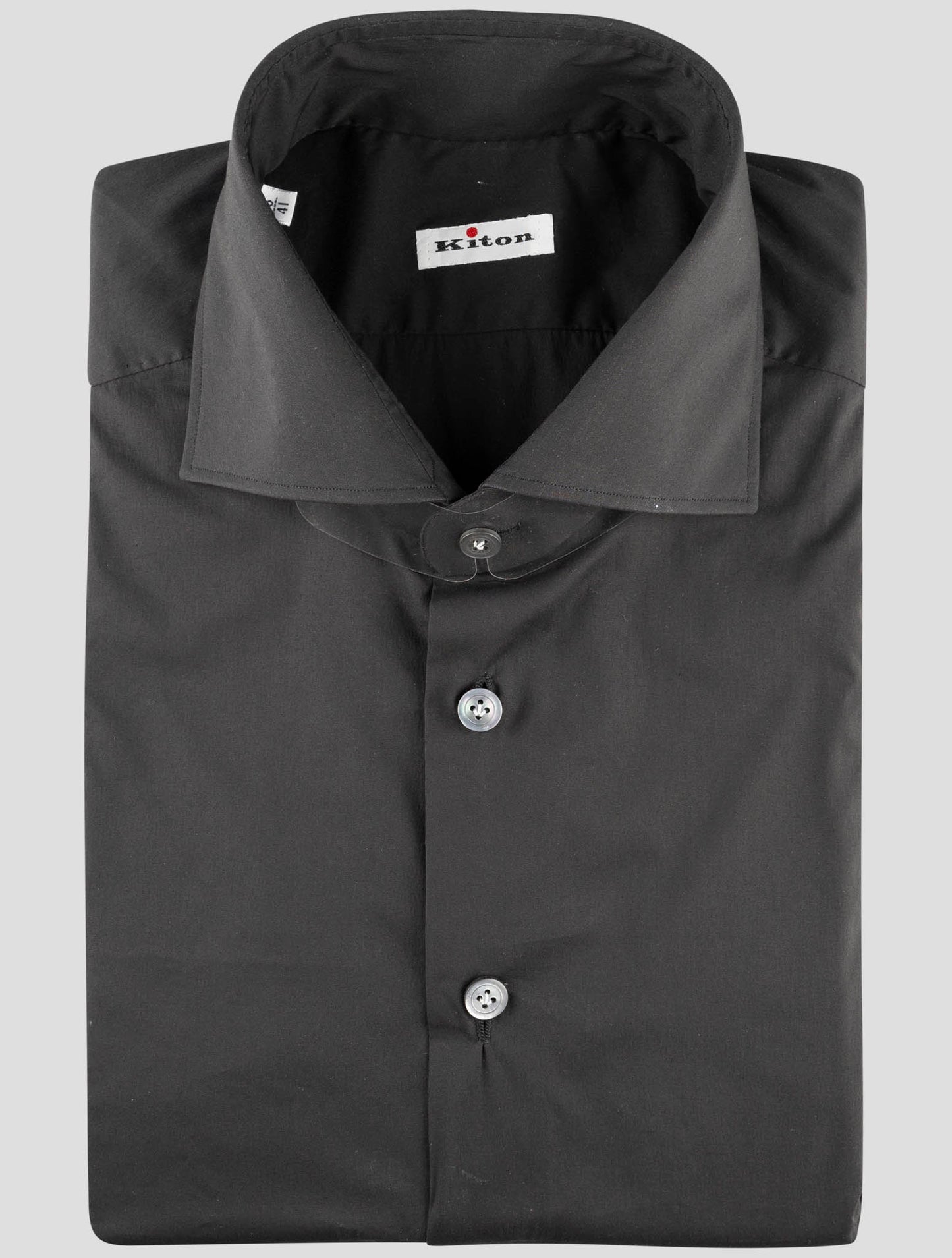 Kiton Black Cotton Shirt
