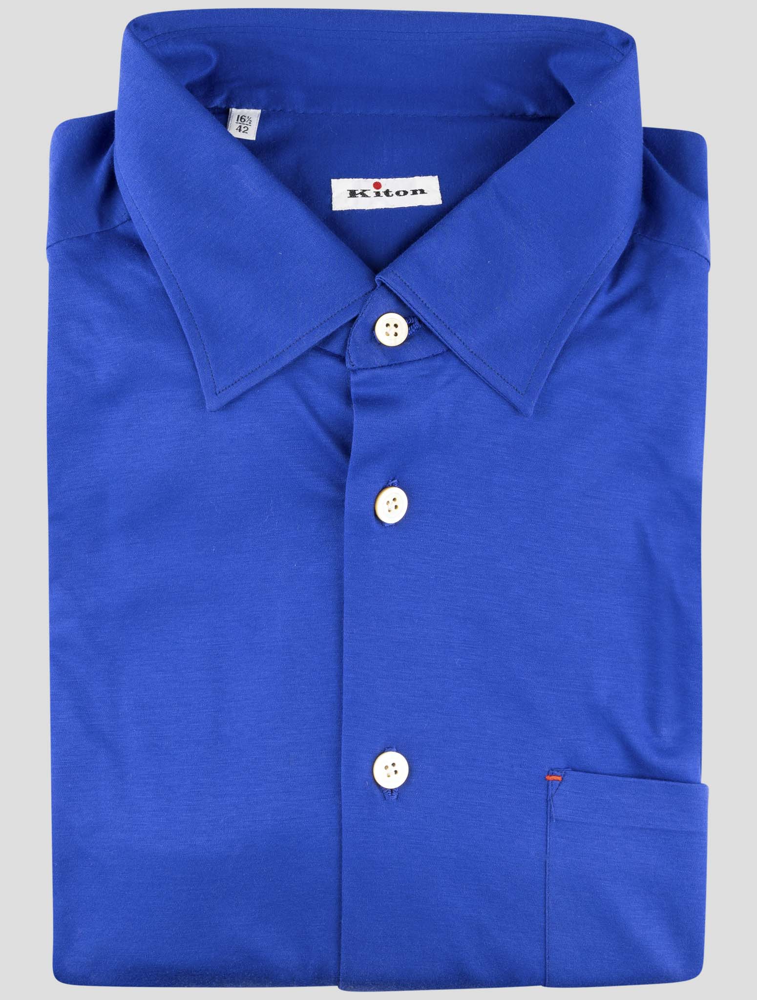 Kiton Blue Cotton Shirt