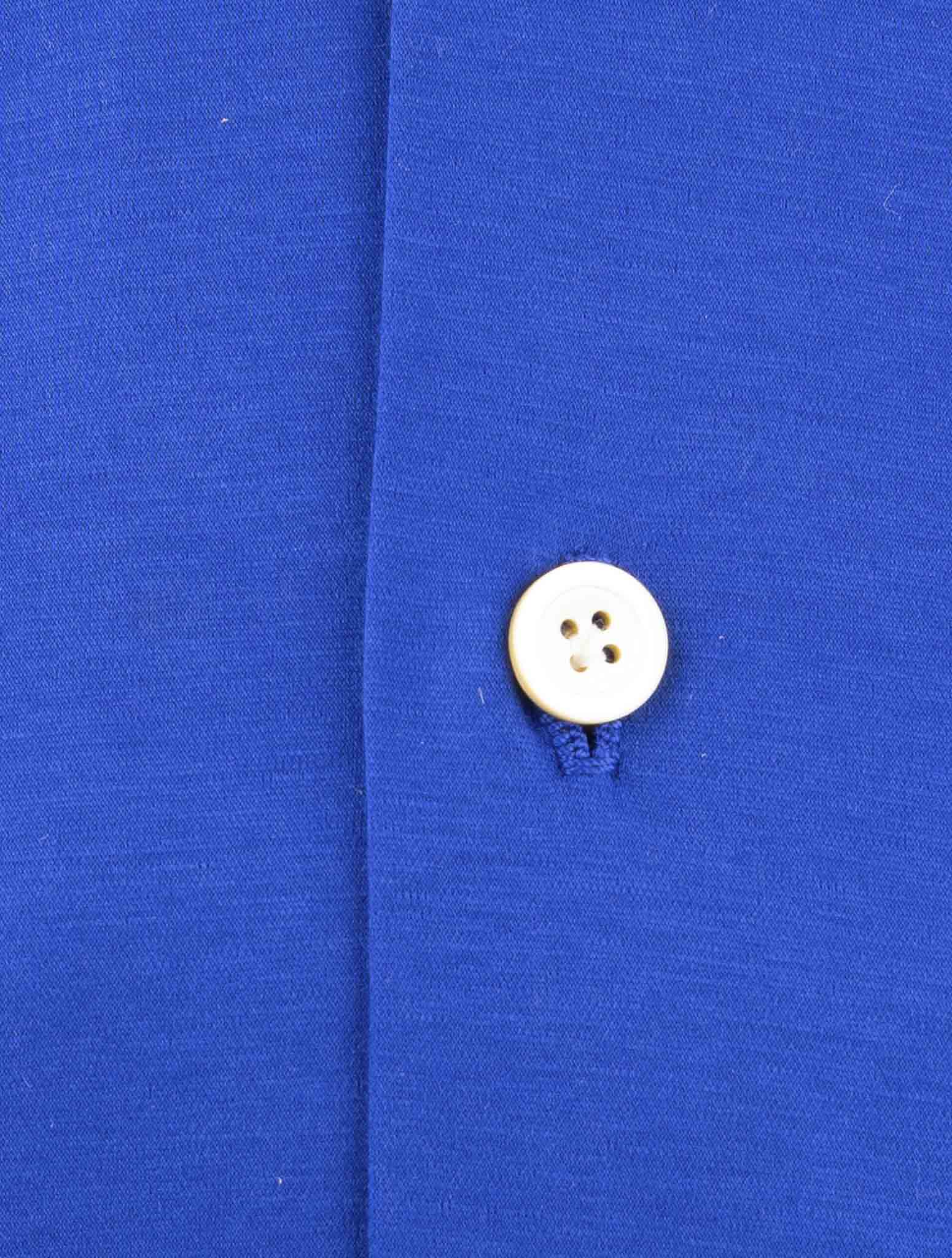 Kiton Blue Cotton Shirt