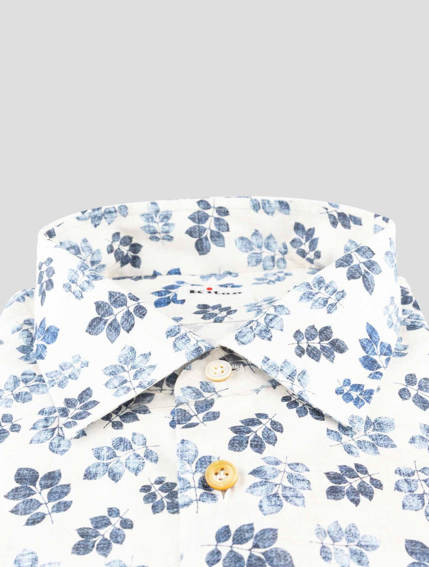 Kiton Blue White Cotton Shirt