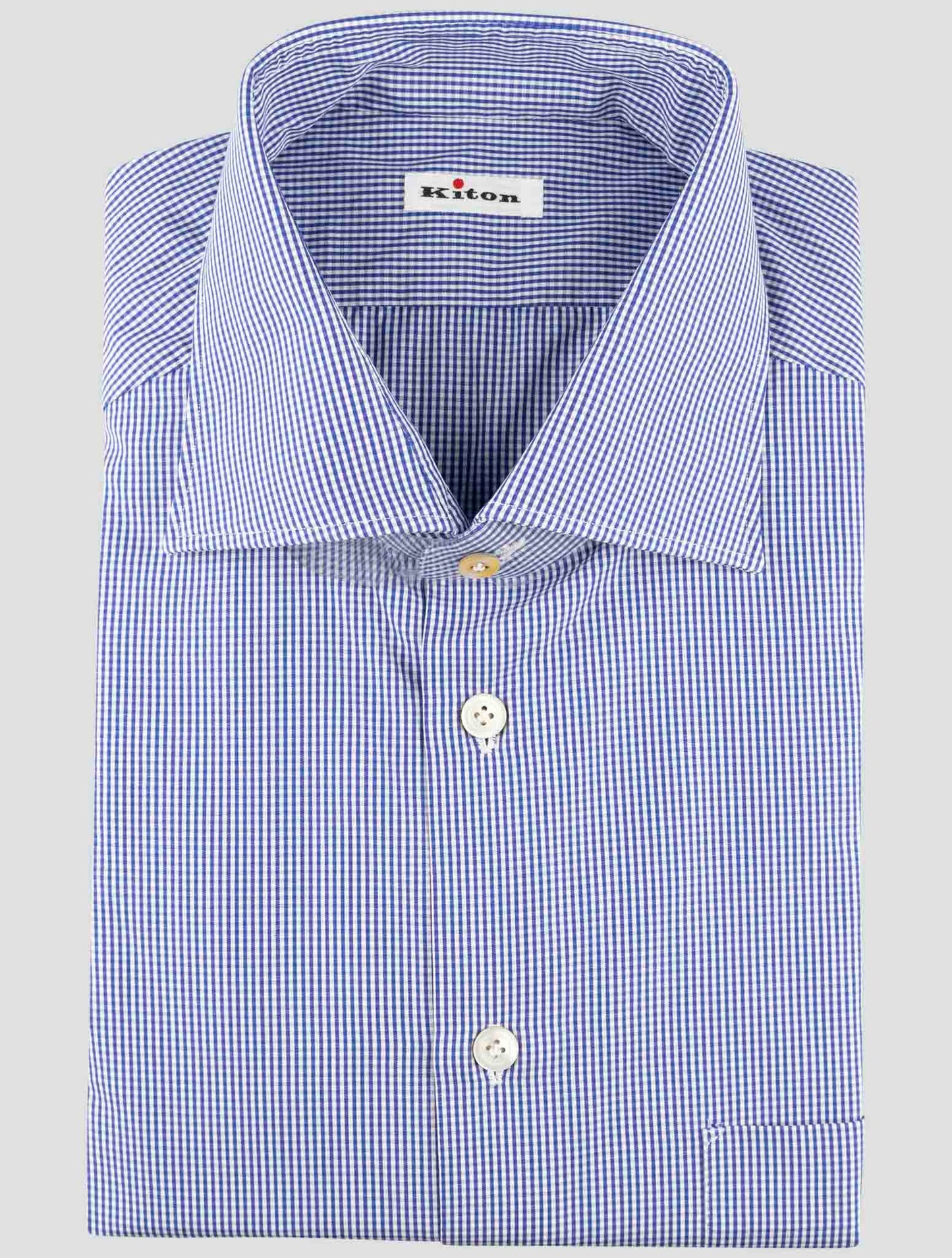 Kiton Blue Cotton Shirt