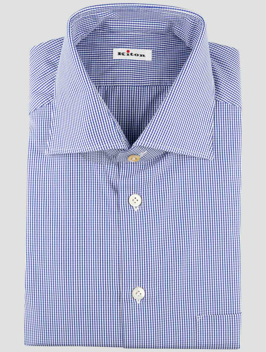 Kiton Blue Cotton Shirt
