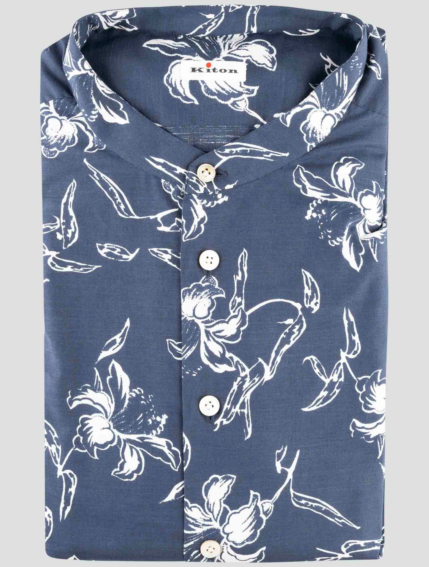 Kiton Blue Cotton Shirt