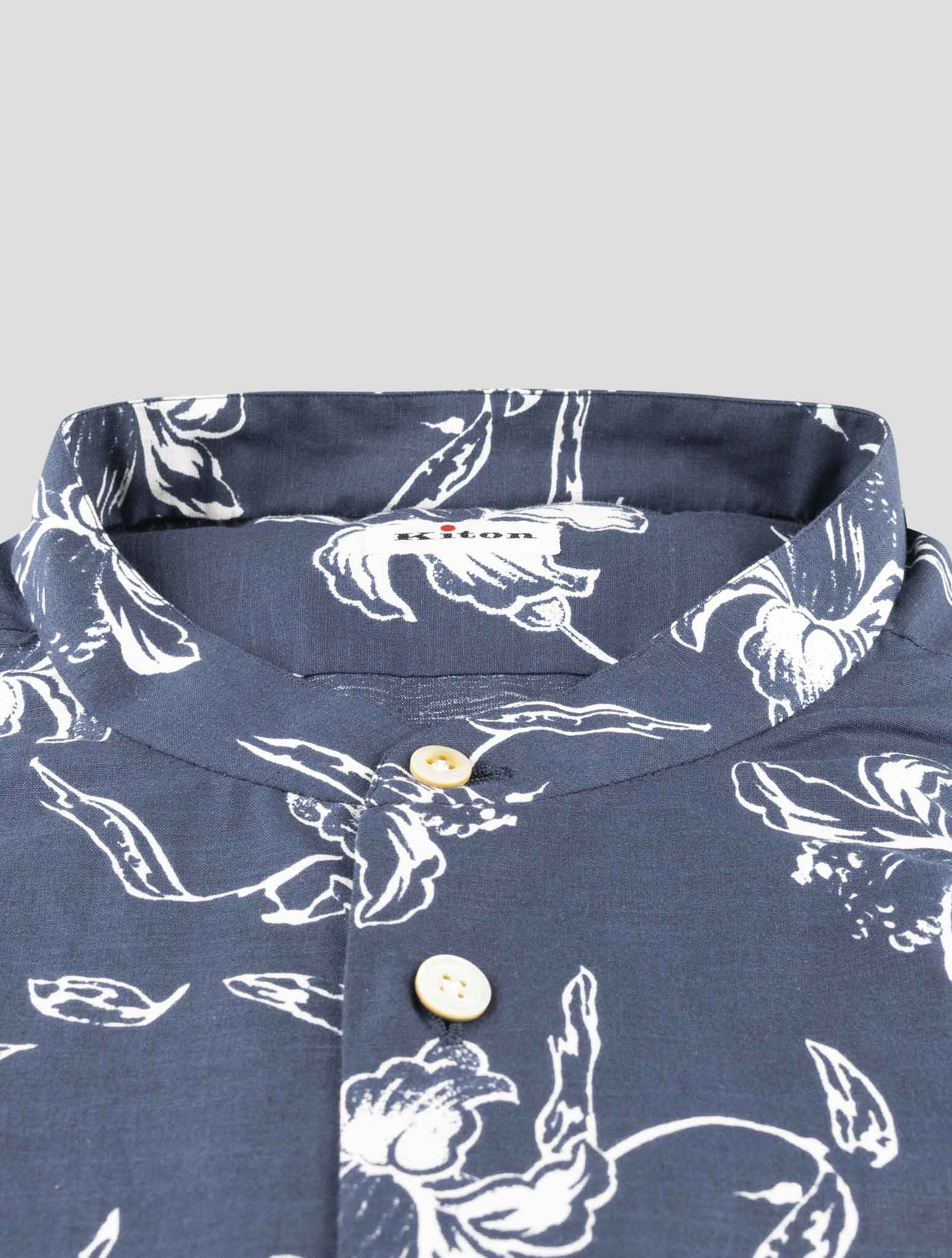 Kiton Blue Cotton Shirt