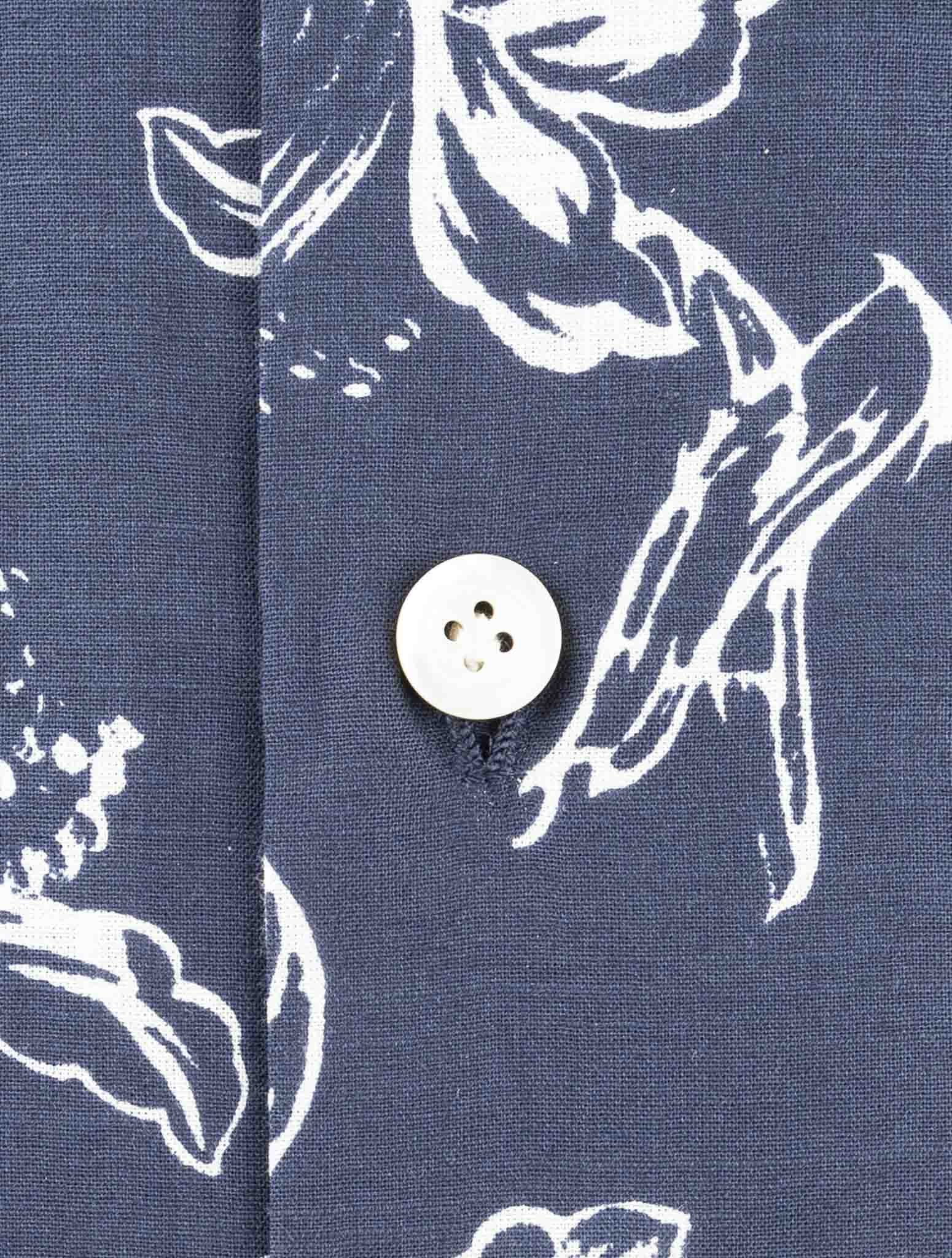 Kiton Blue Cotton Shirt