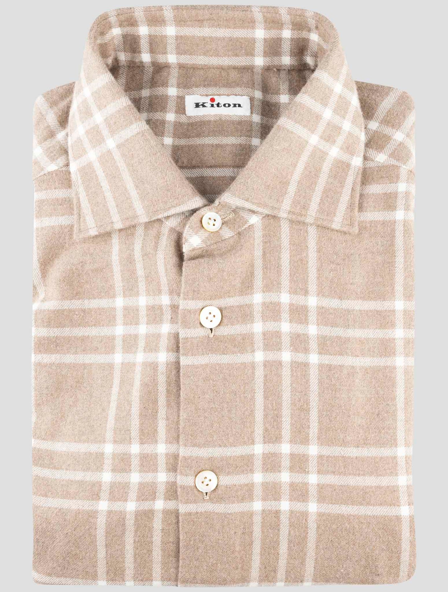 Kiton Brown Cotton Shirt