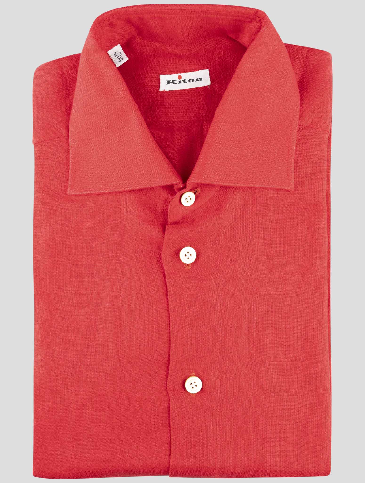 Kiton Red Linen Shirt
