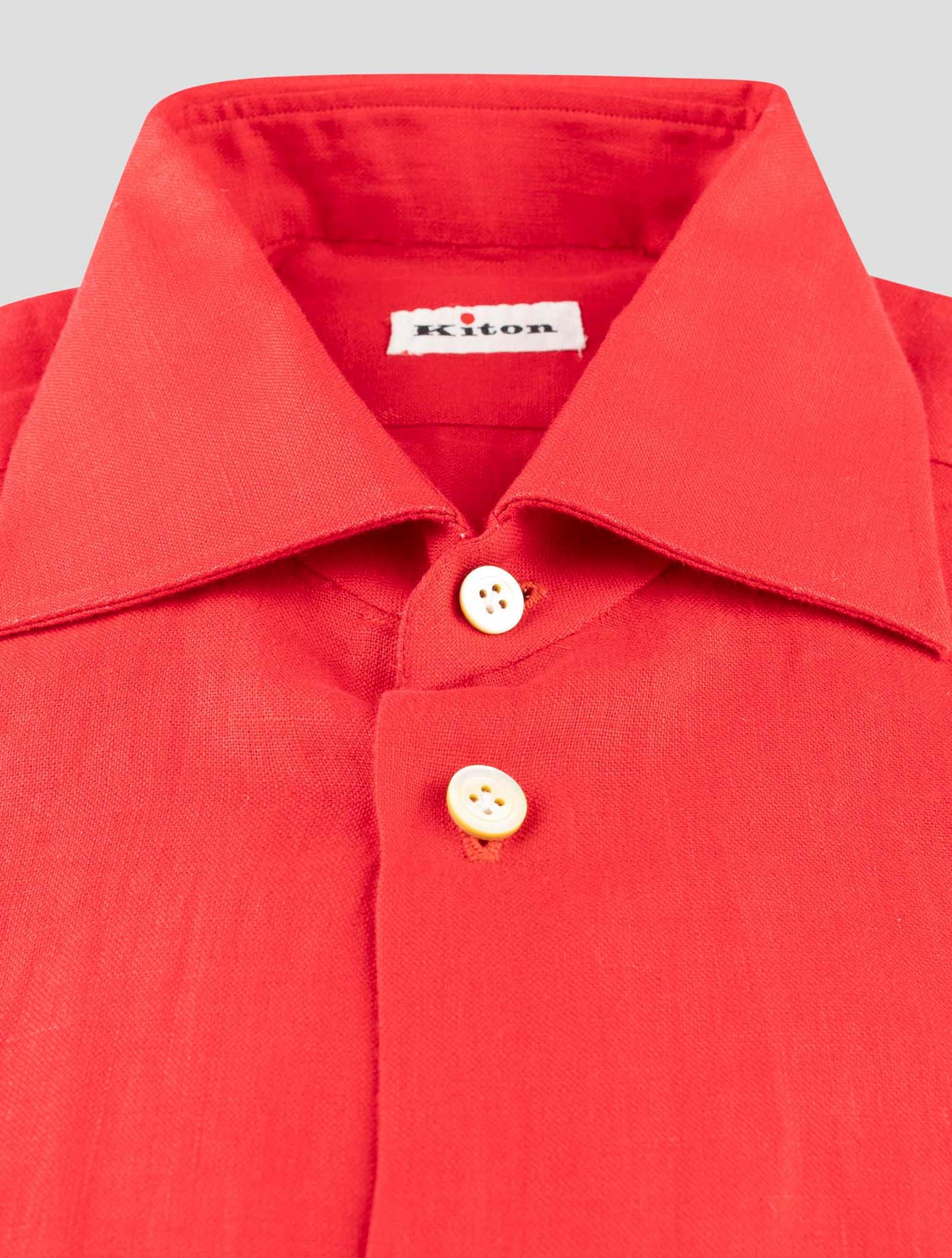 Kiton Red Linen Shirt