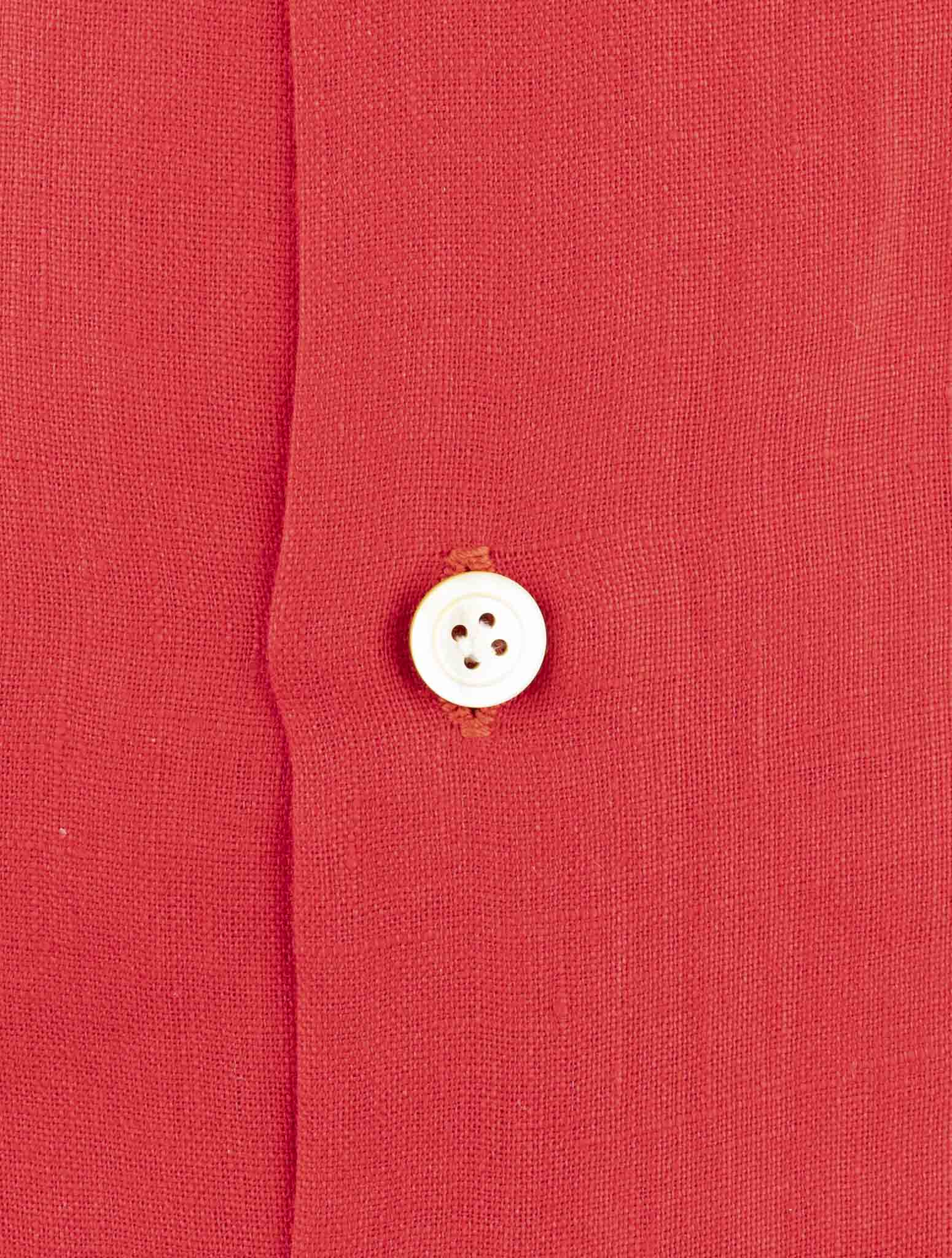 Kiton Red Linen Shirt