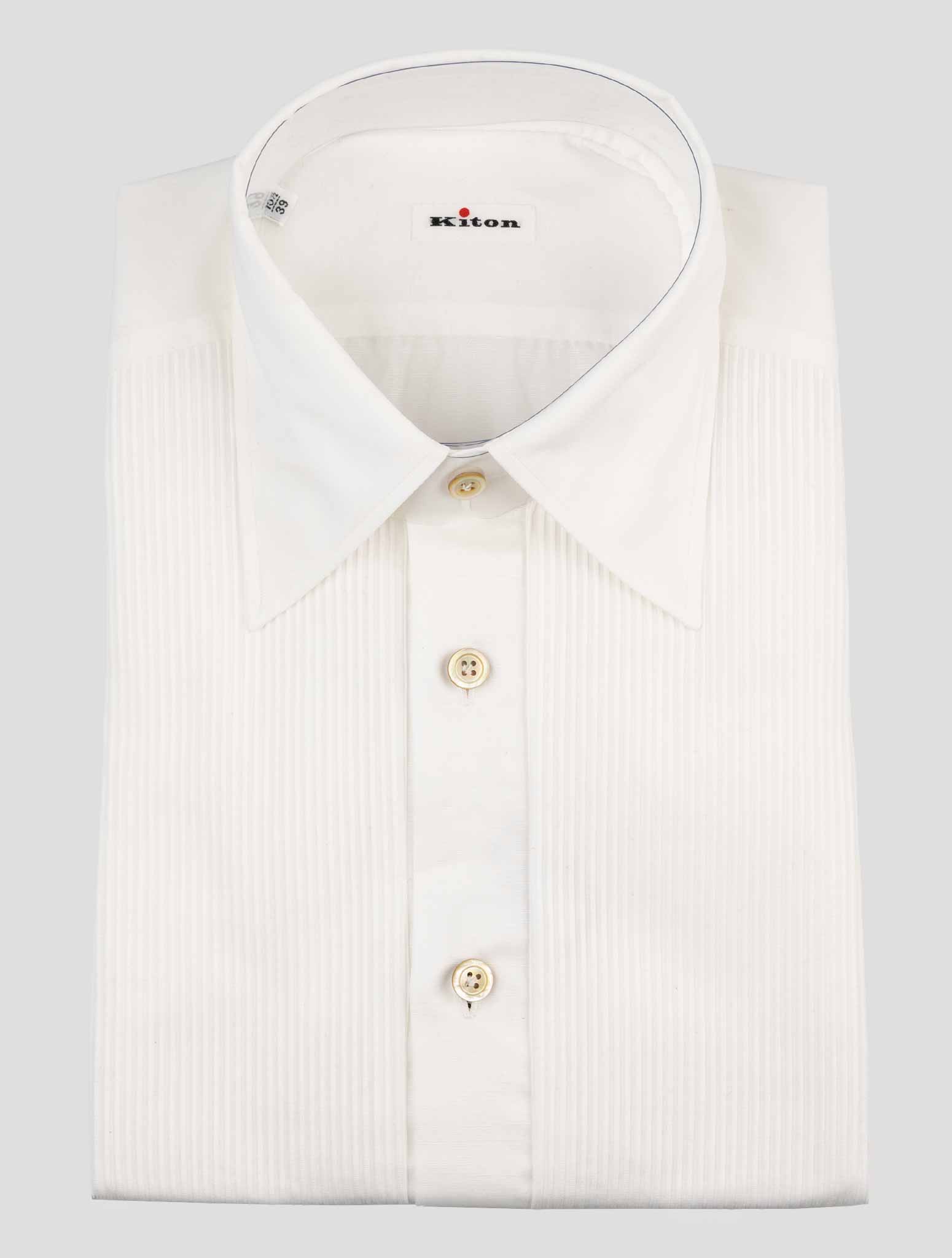 Kiton White Cotton Linen Shirt
