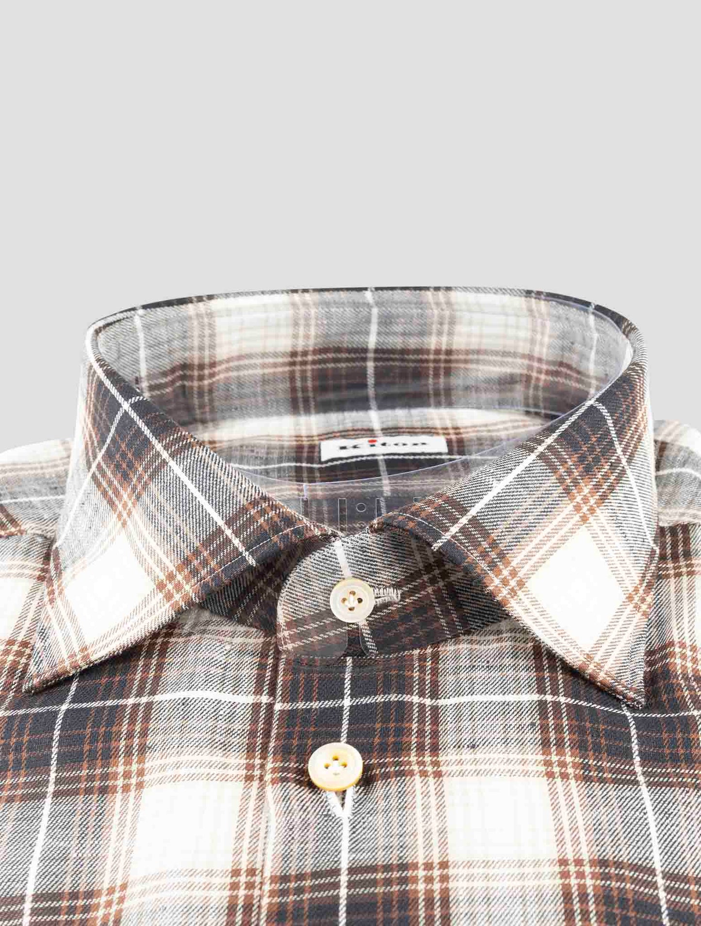 Kiton Gray Cotton Shirt