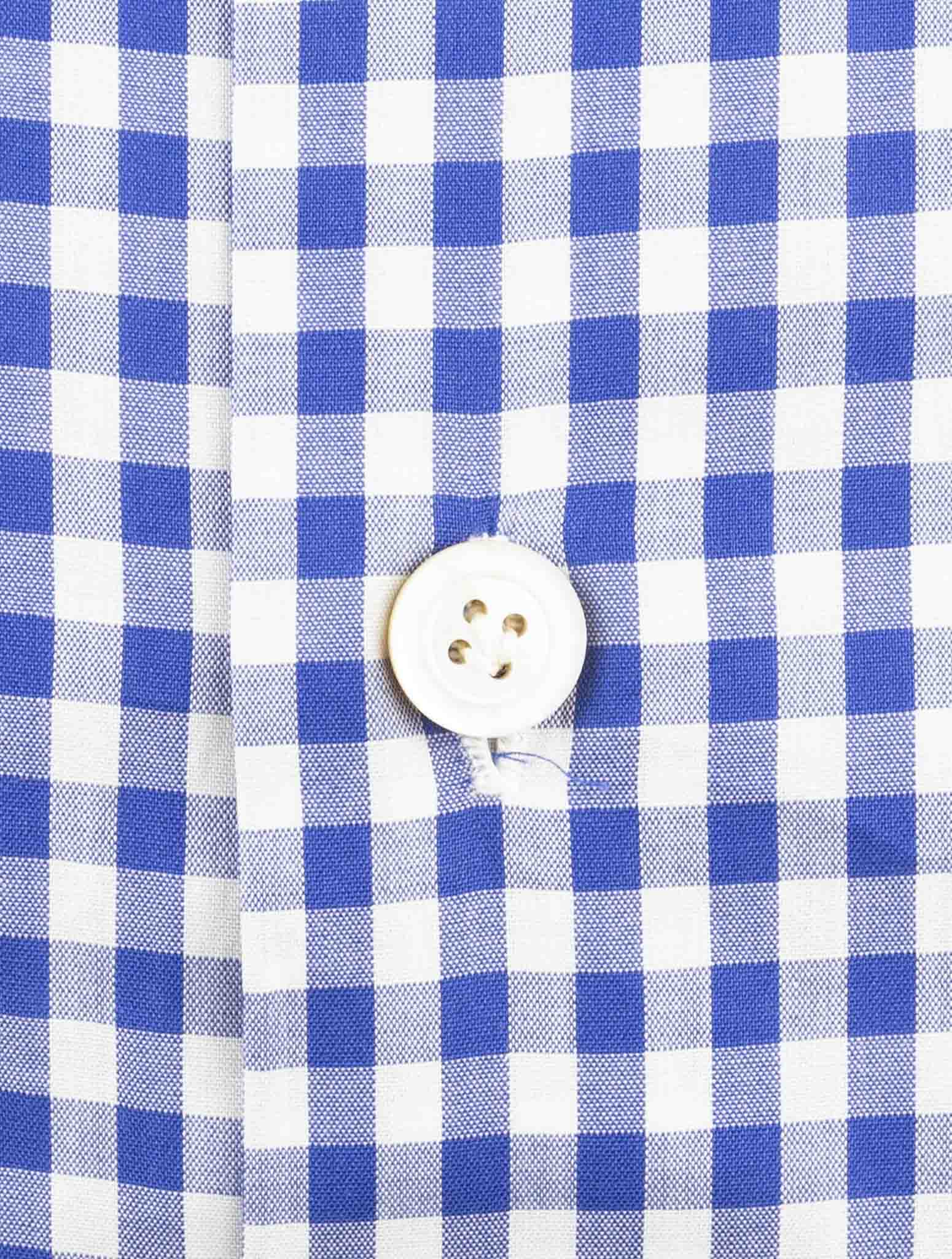 Kiton Blue White Cotton Shirt