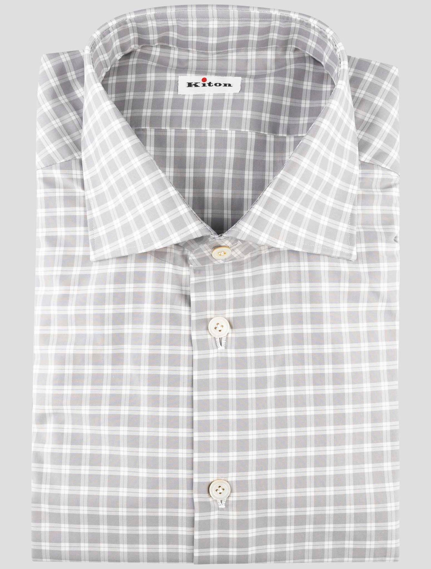 Kiton Gray Cotton Shirt