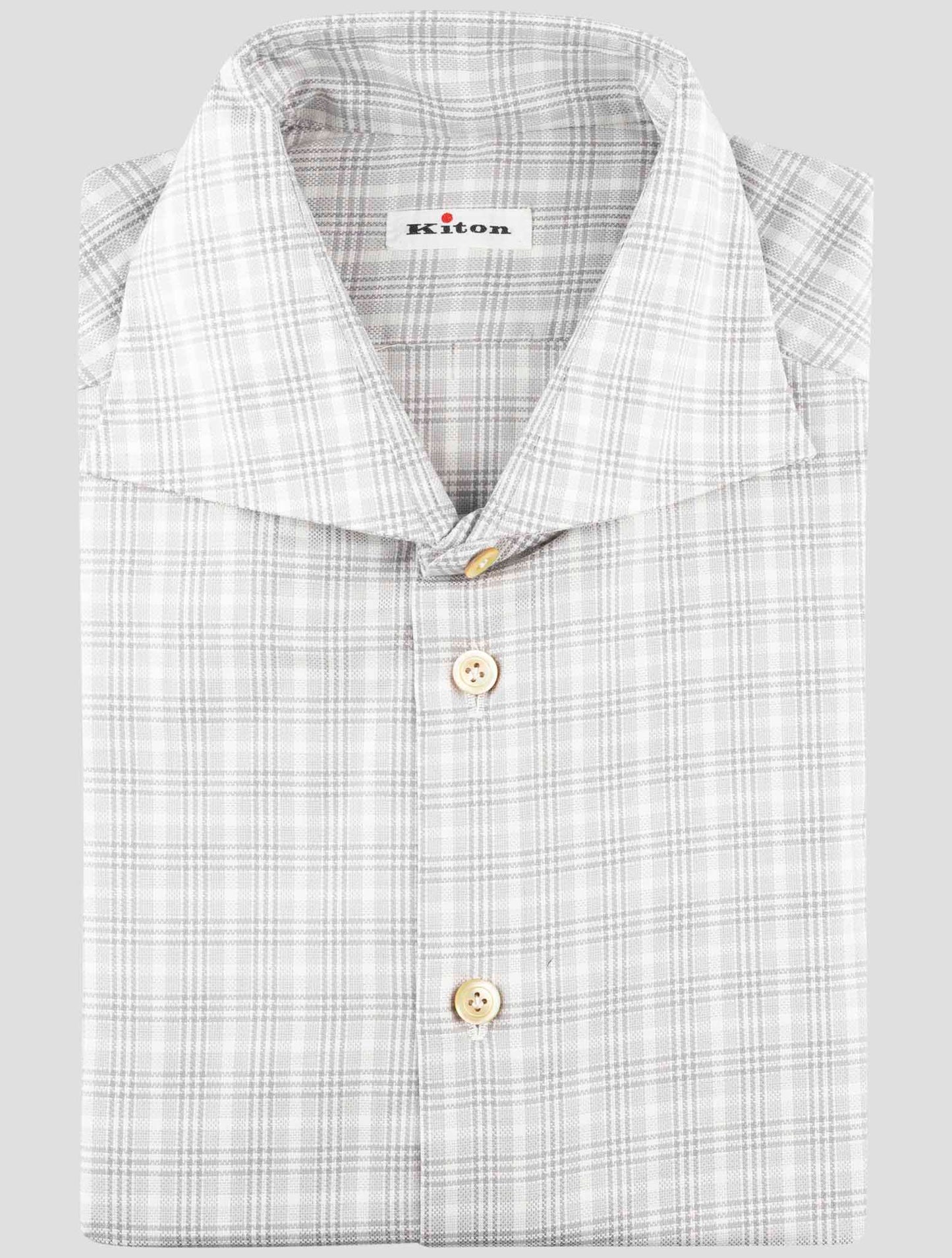 Kiton Gray Cotton Shirt