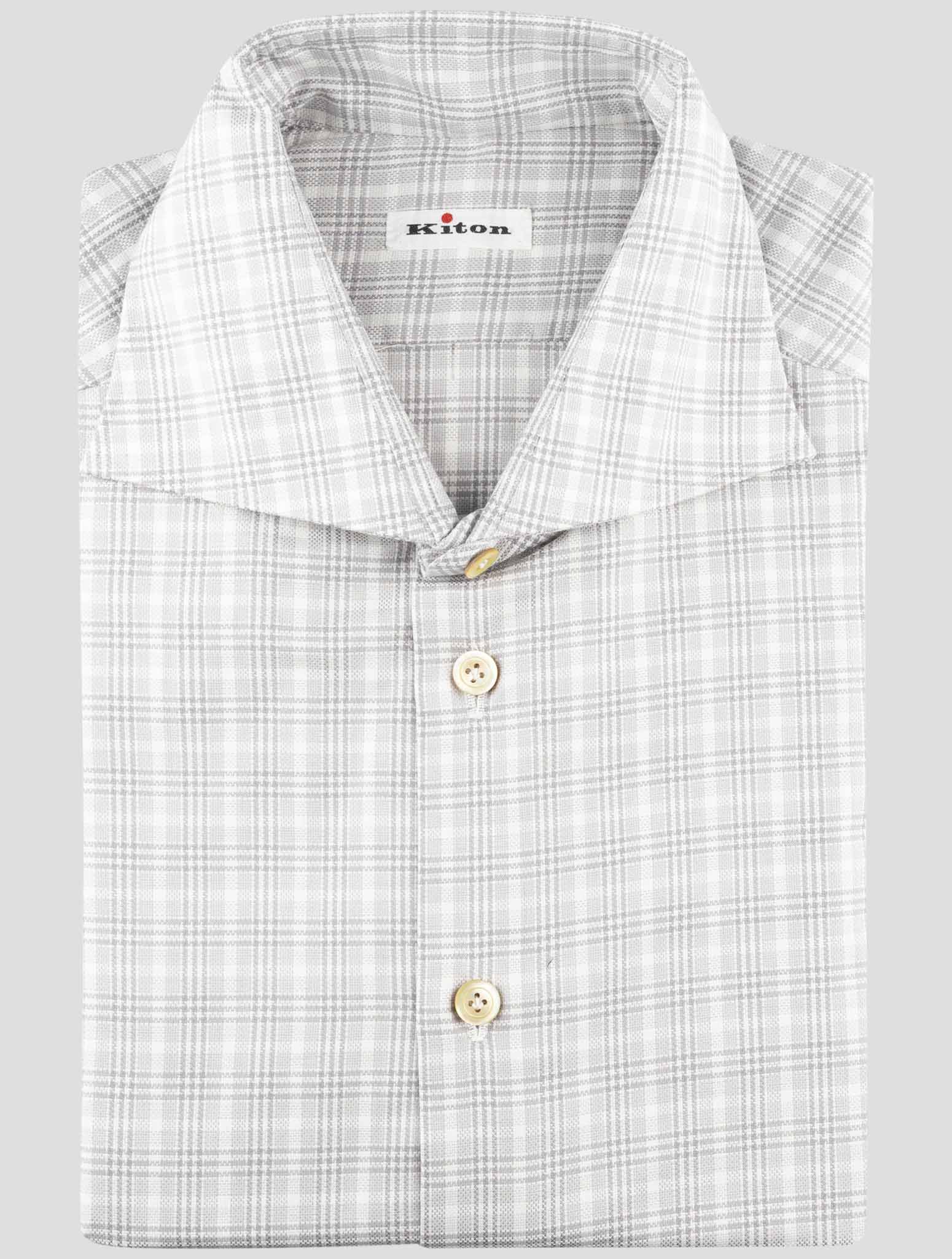 Kiton Gray Cotton Shirt