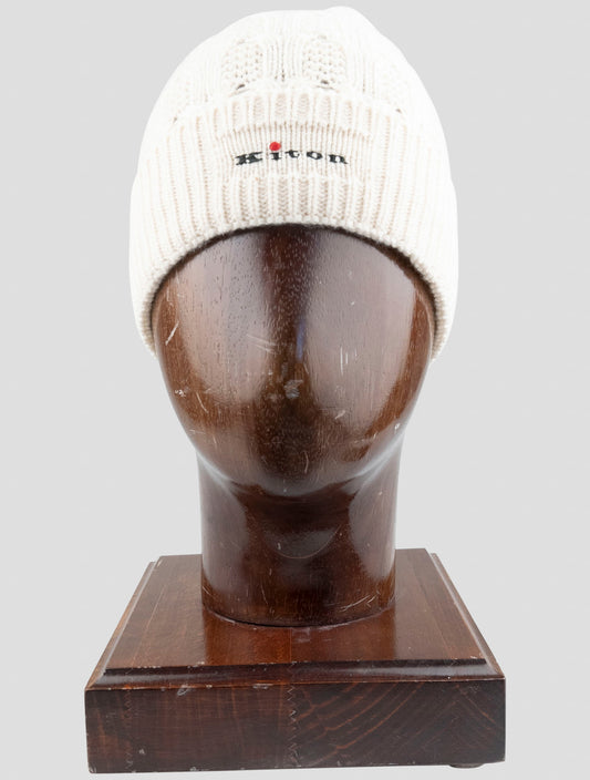 Kiton White Cashmere Beanie Hat