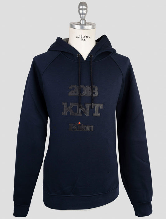Kiton Knt Blue Viscose Ea Sweater Hoodie
