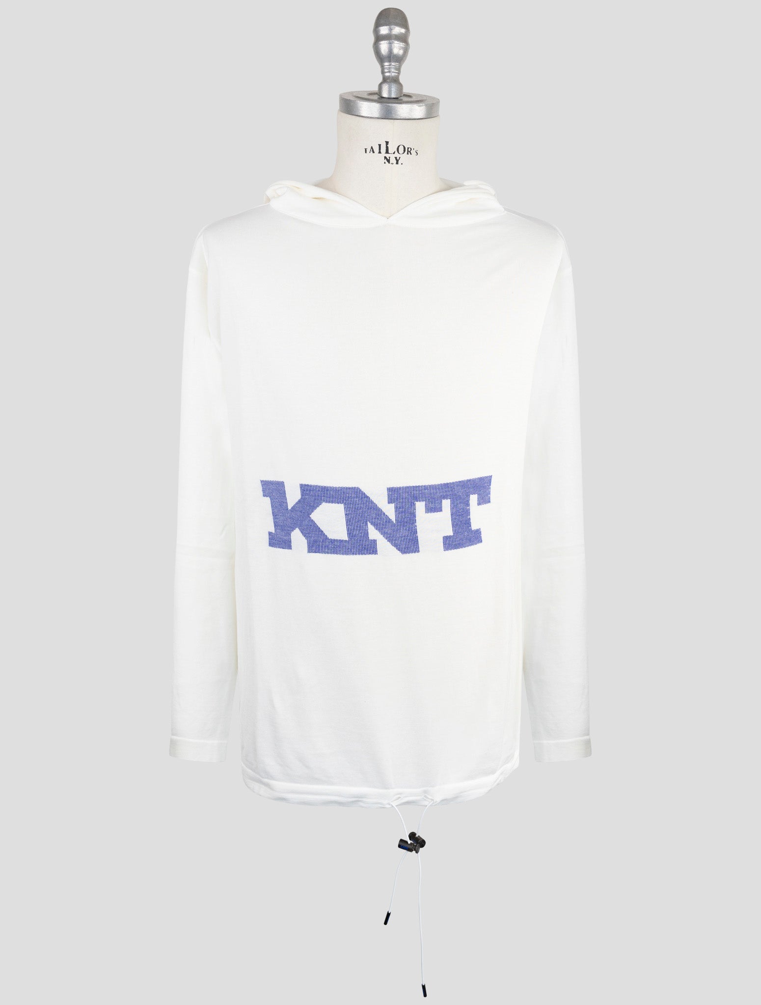 Kiton Knt White Cotton Sweater Hoodie