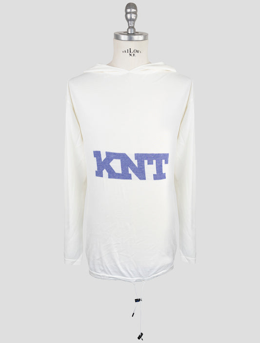Kiton Knt White Cotton Sweater Hoodie