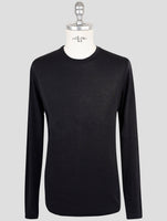 Kiton Knt Black Cotton Sweater Crewneck