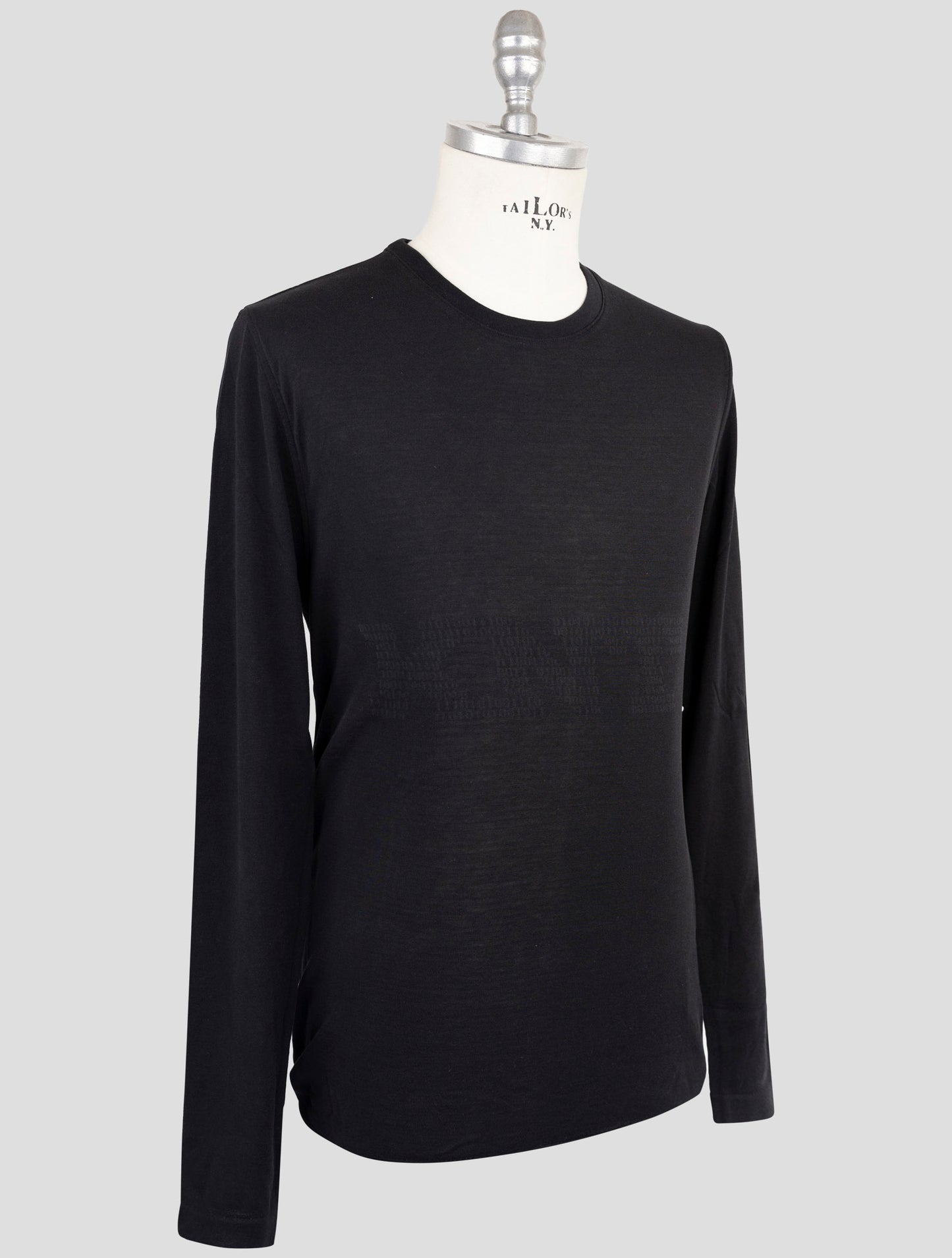 Kiton Knt Black Cotton Sweater Crewneck