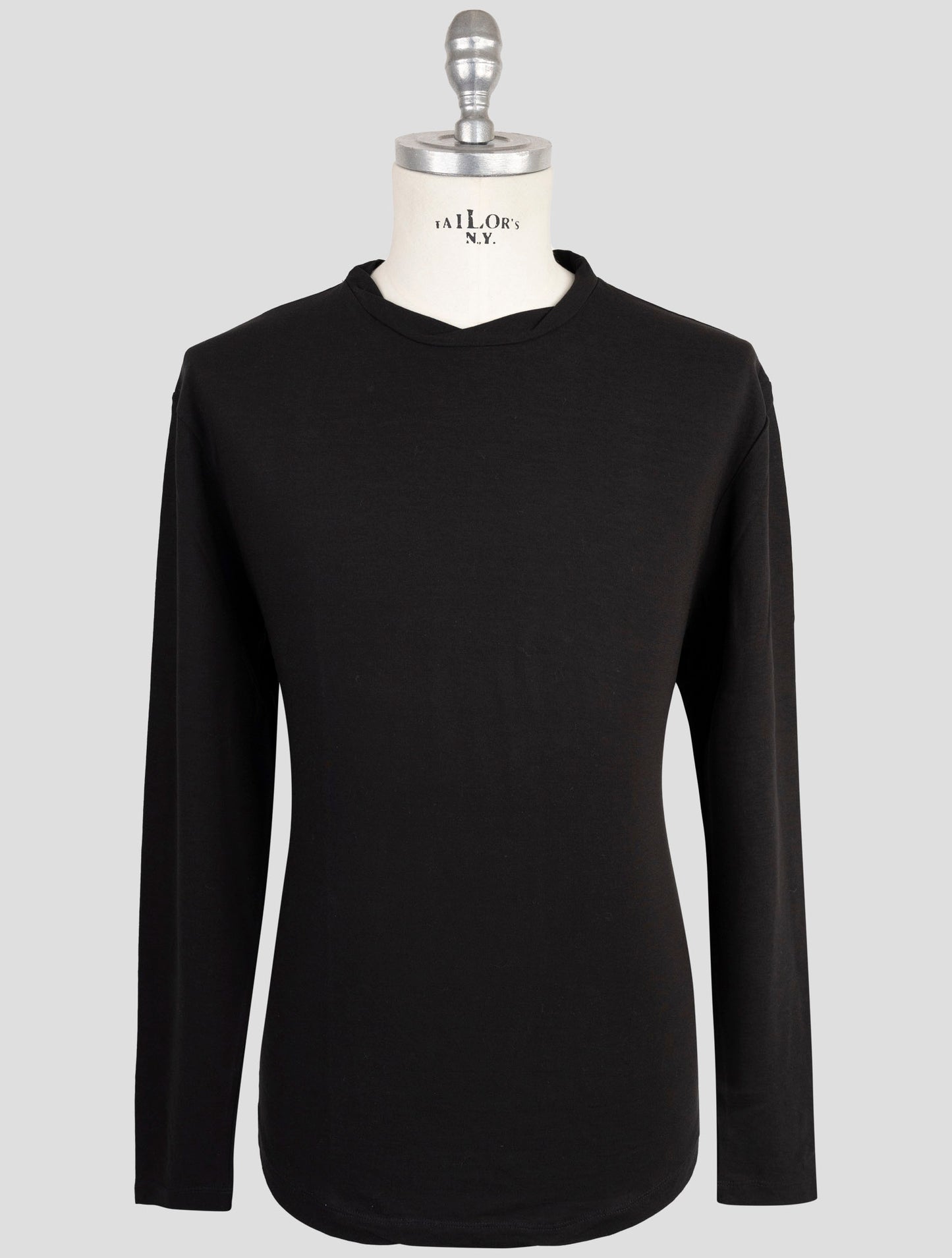 Kiton Knt Black Cotton Sweater Crewneck