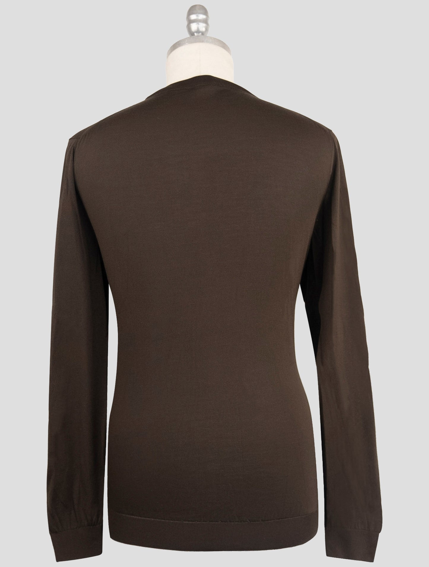 Kiton Brown Silk Sweater Crewneck