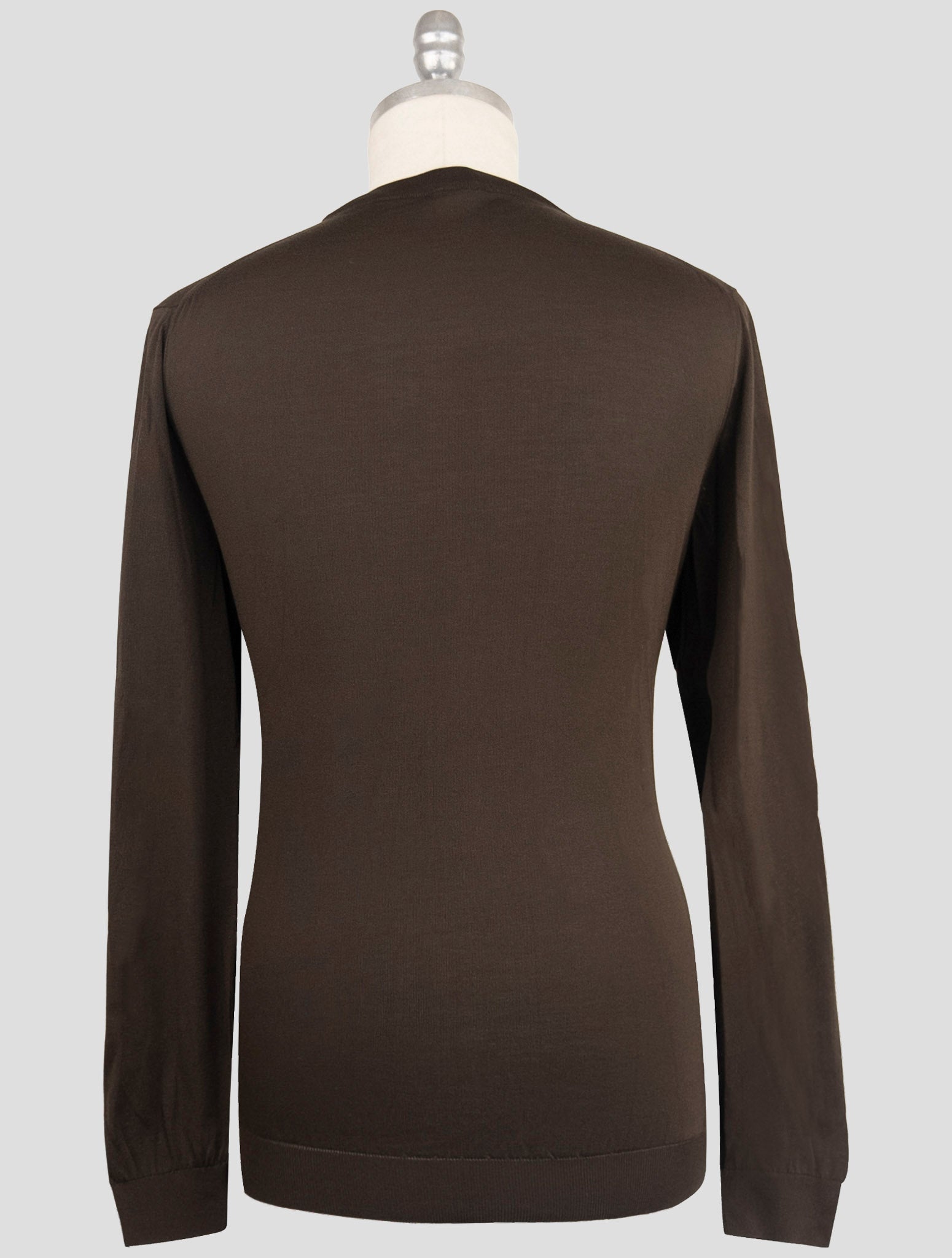 Kiton Brown Silk Sweater Crewneck