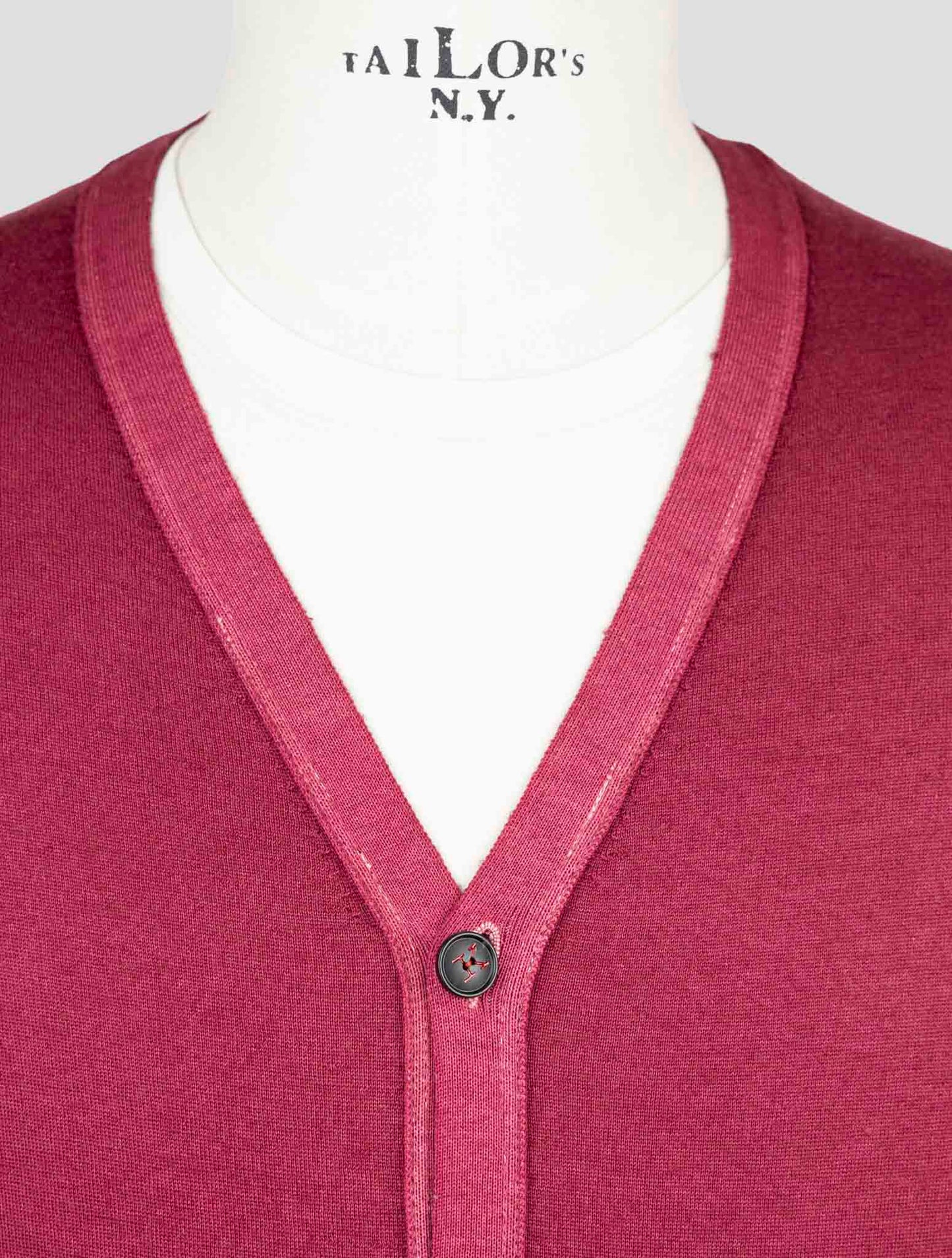 Kiton Burgundy Cashmere Sweater Gilet Cardigan
