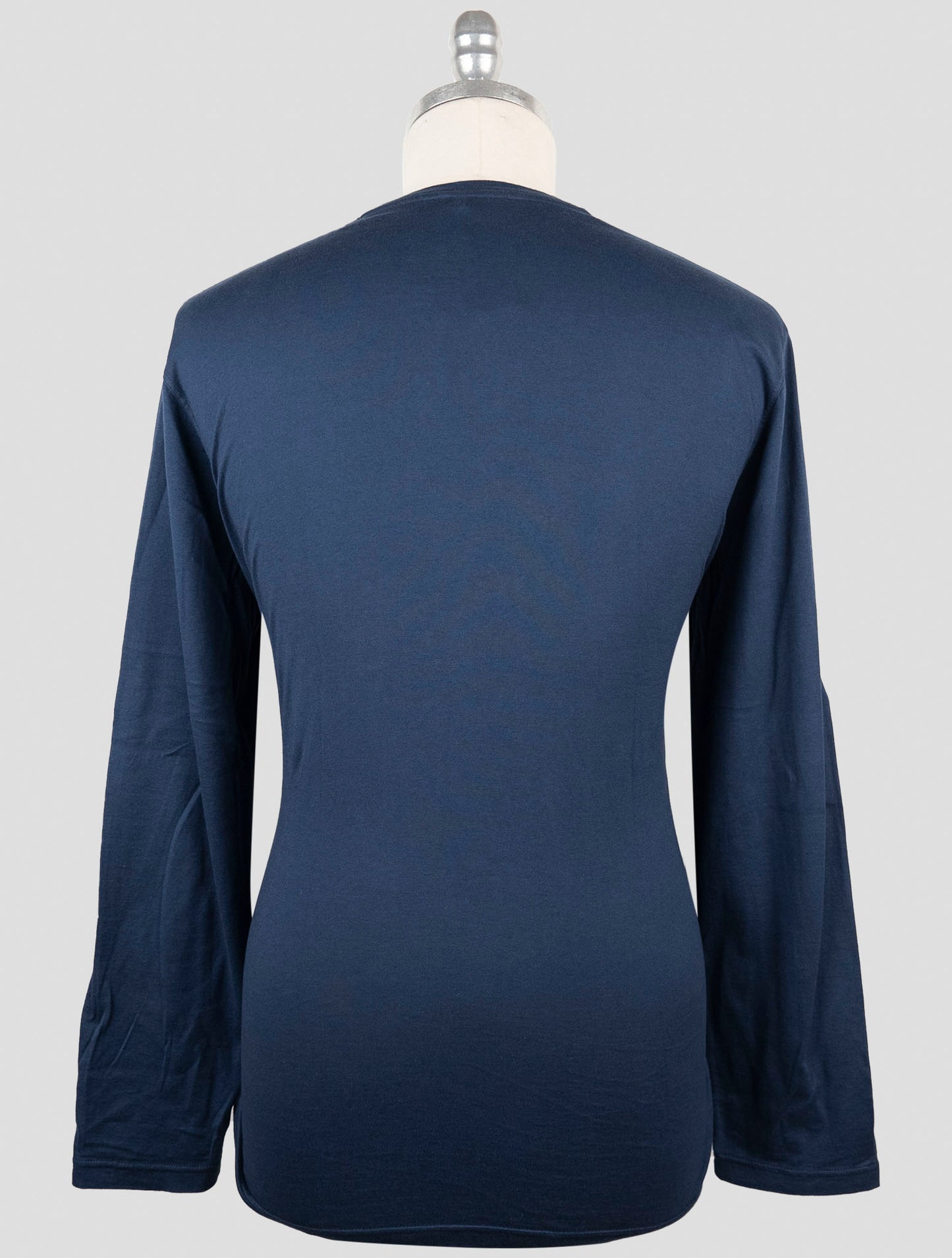 Kiton Blue Cotton Cashmere Sweater Crewneck