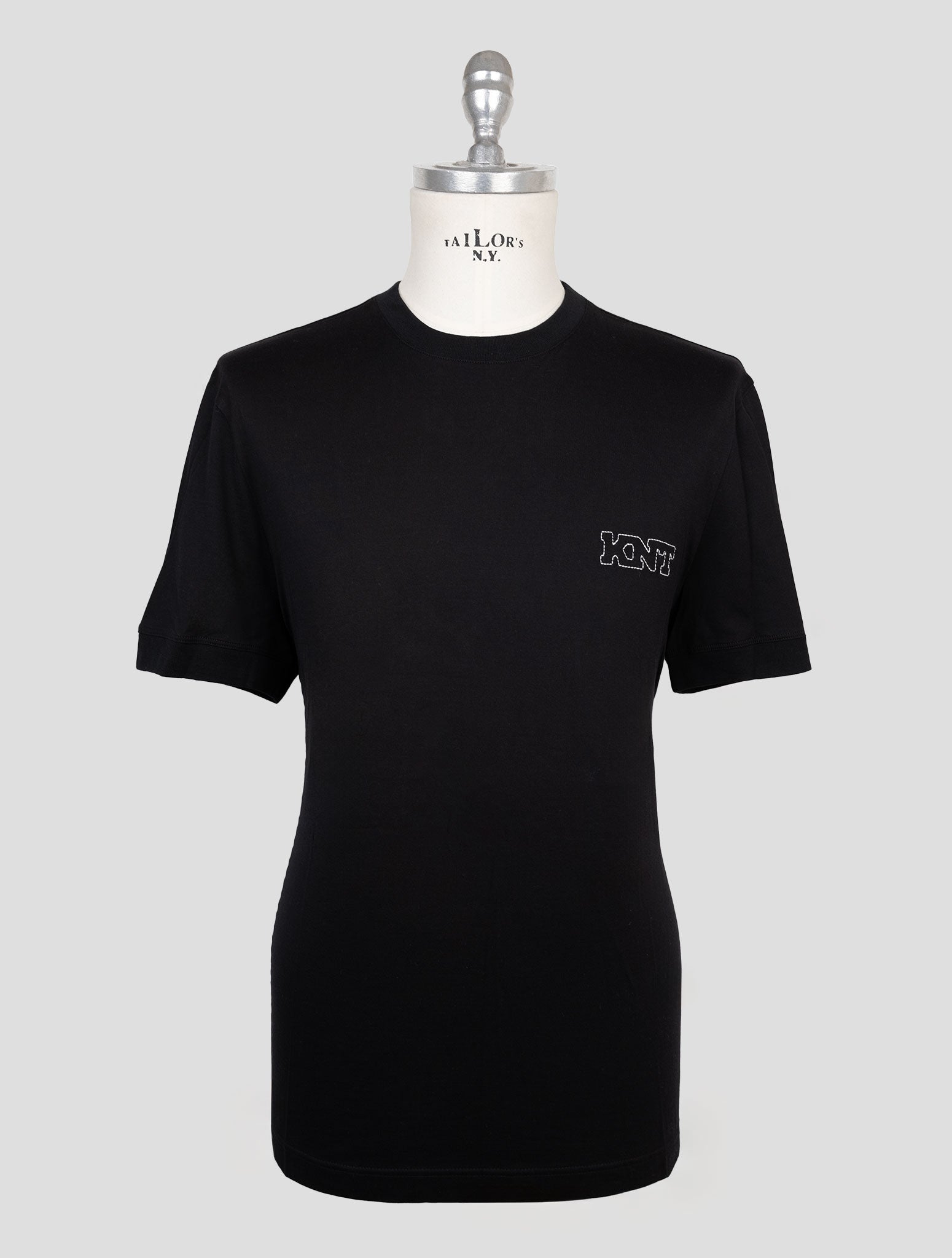 Kiton Knt Black Cotton T-Shirt
