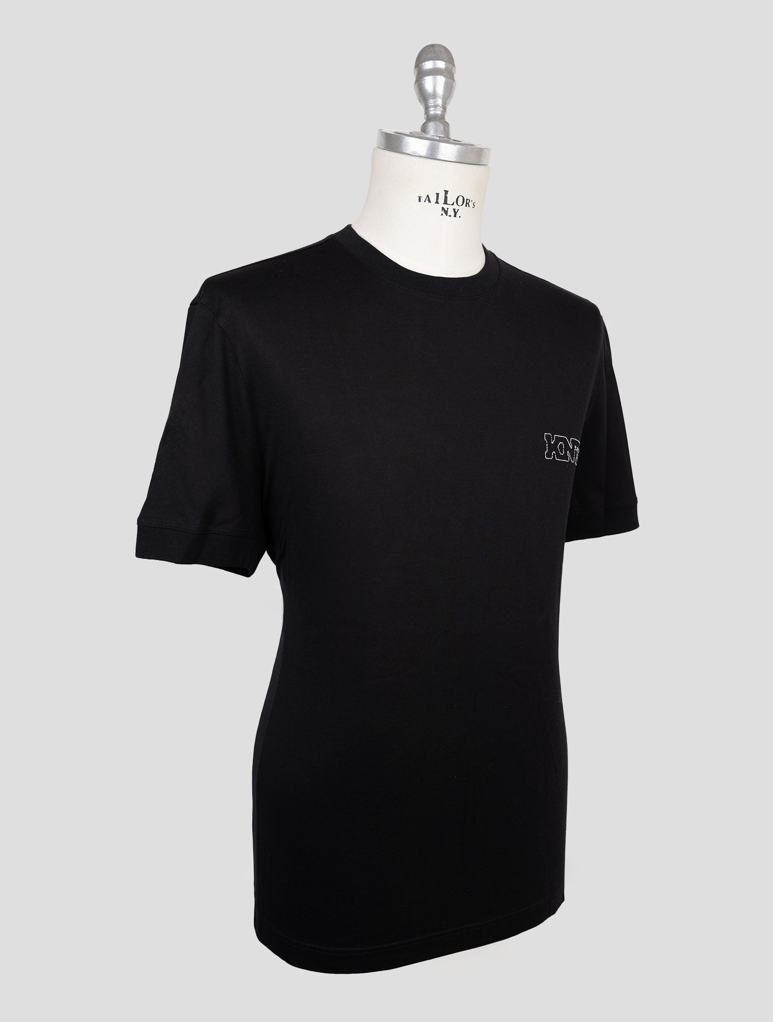 Kiton Knt Black Cotton T-Shirt