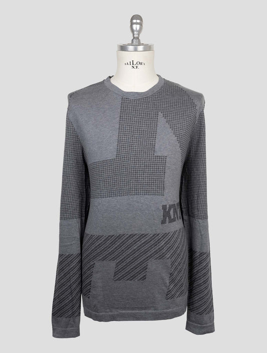 Kiton Knt Gray Cotton Sweater Crewneck