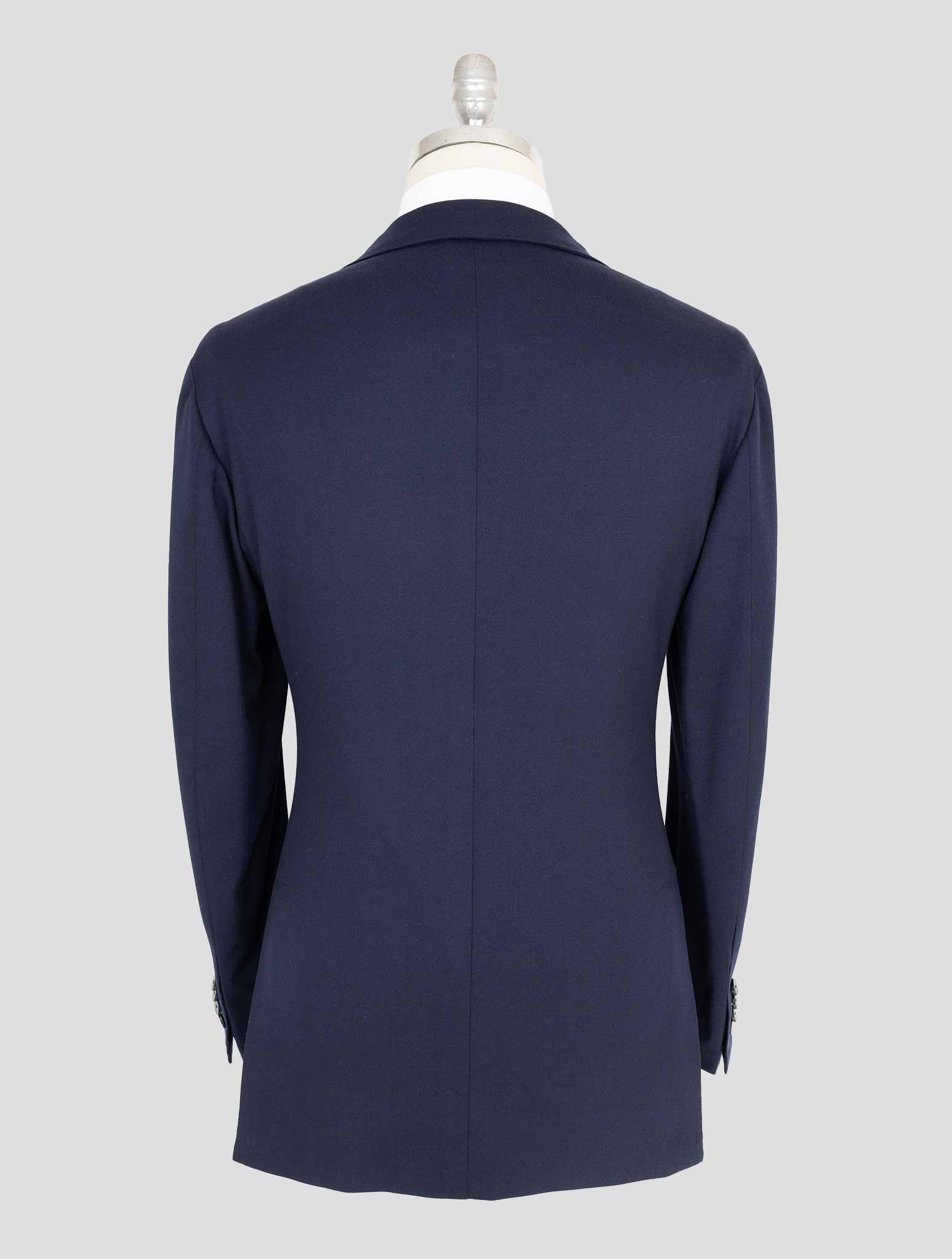 Kiton Knt Blue Wool Double Breasted Suit