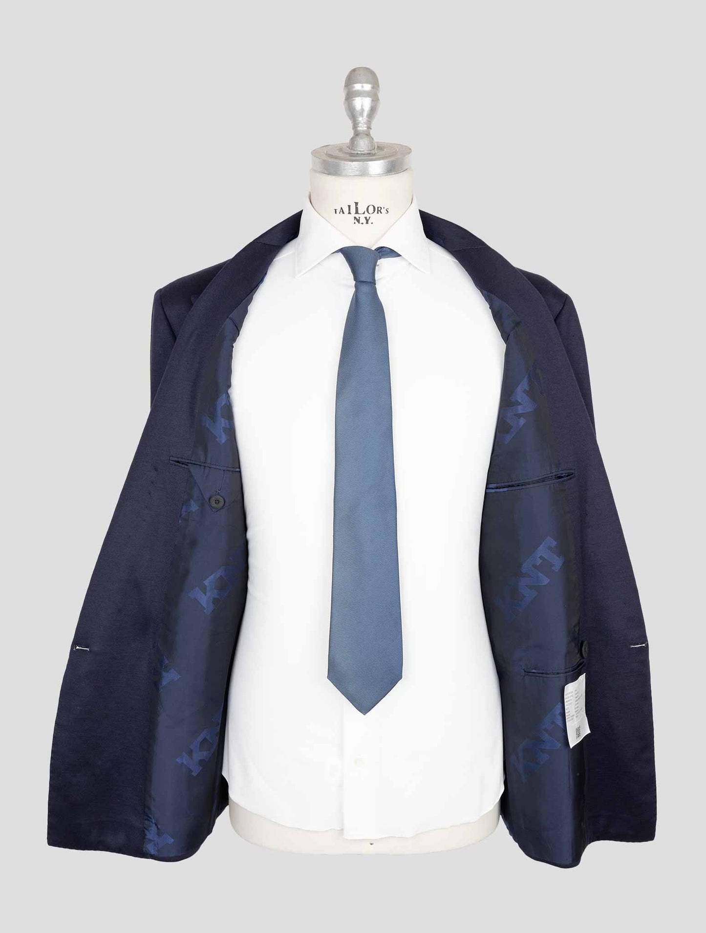Kiton Knt Blue Wool Double Breasted Suit