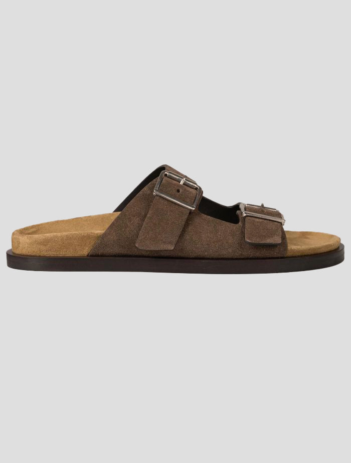 Kiton Brown Leather Suede  Sandals