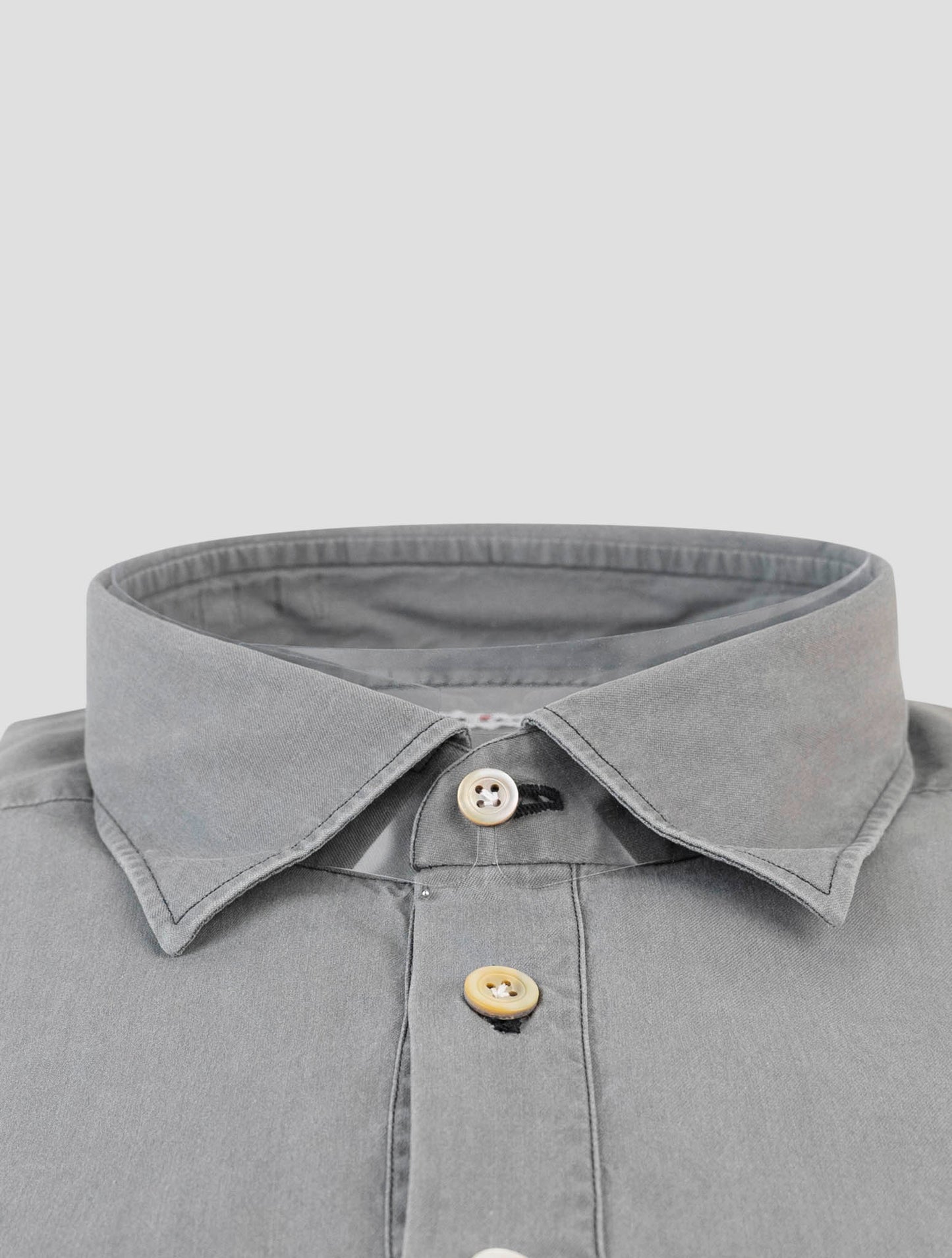Kiton Gray Cotton Sweater Polo