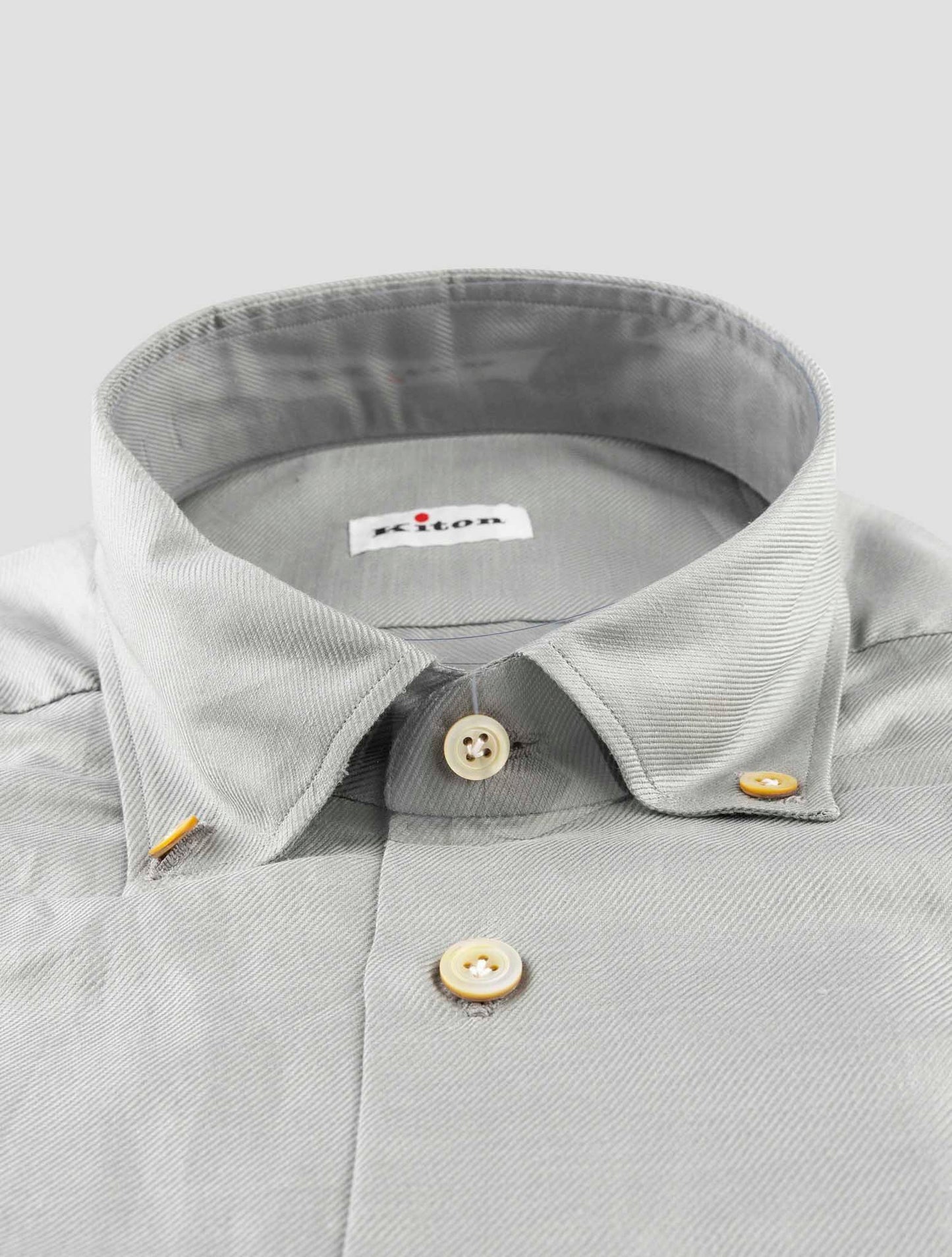 Kiton Gray Cotton Linen Shirt